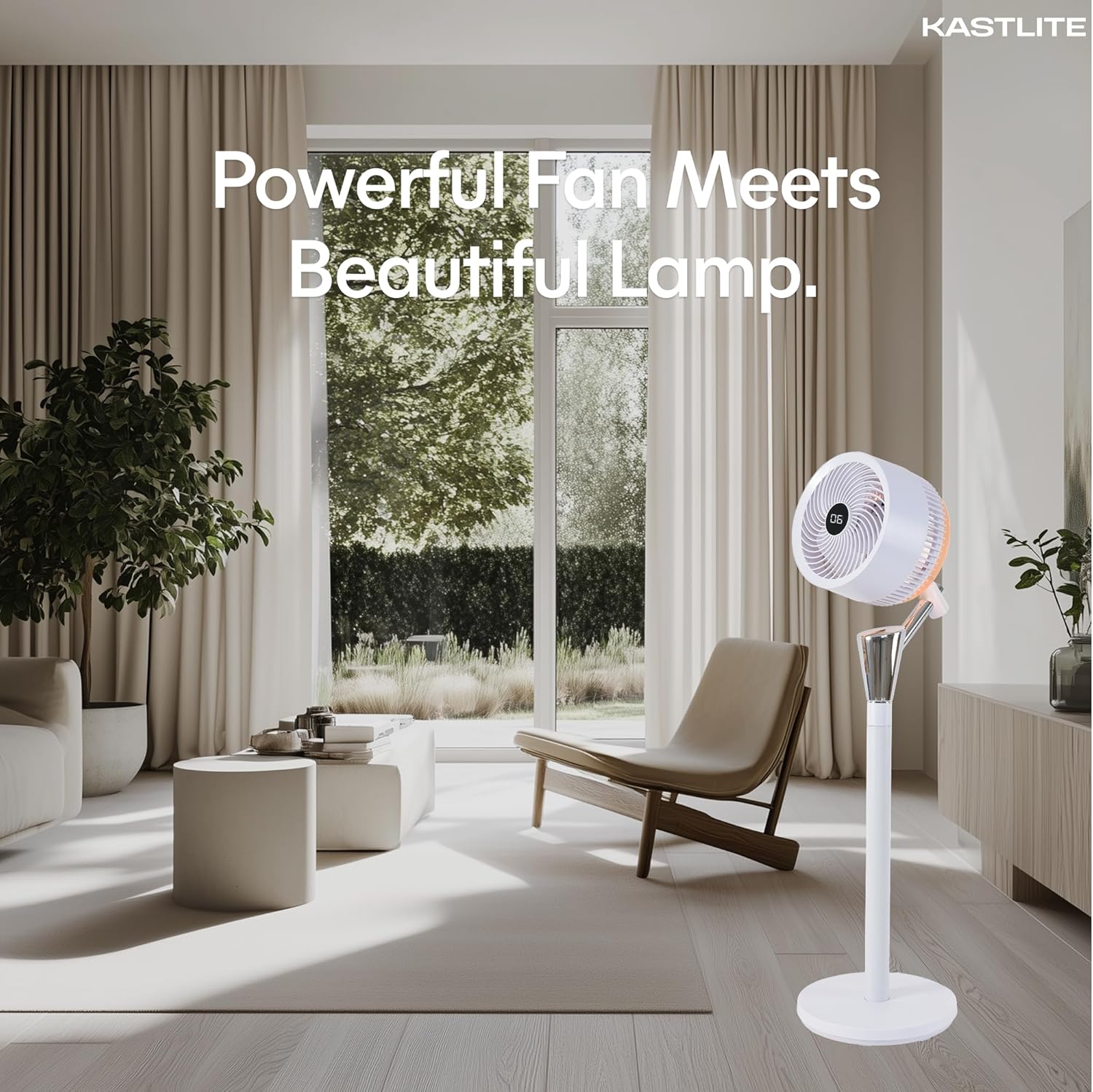 AirGlow Fan Lamp Cool Illuminate Matte White and Nickel