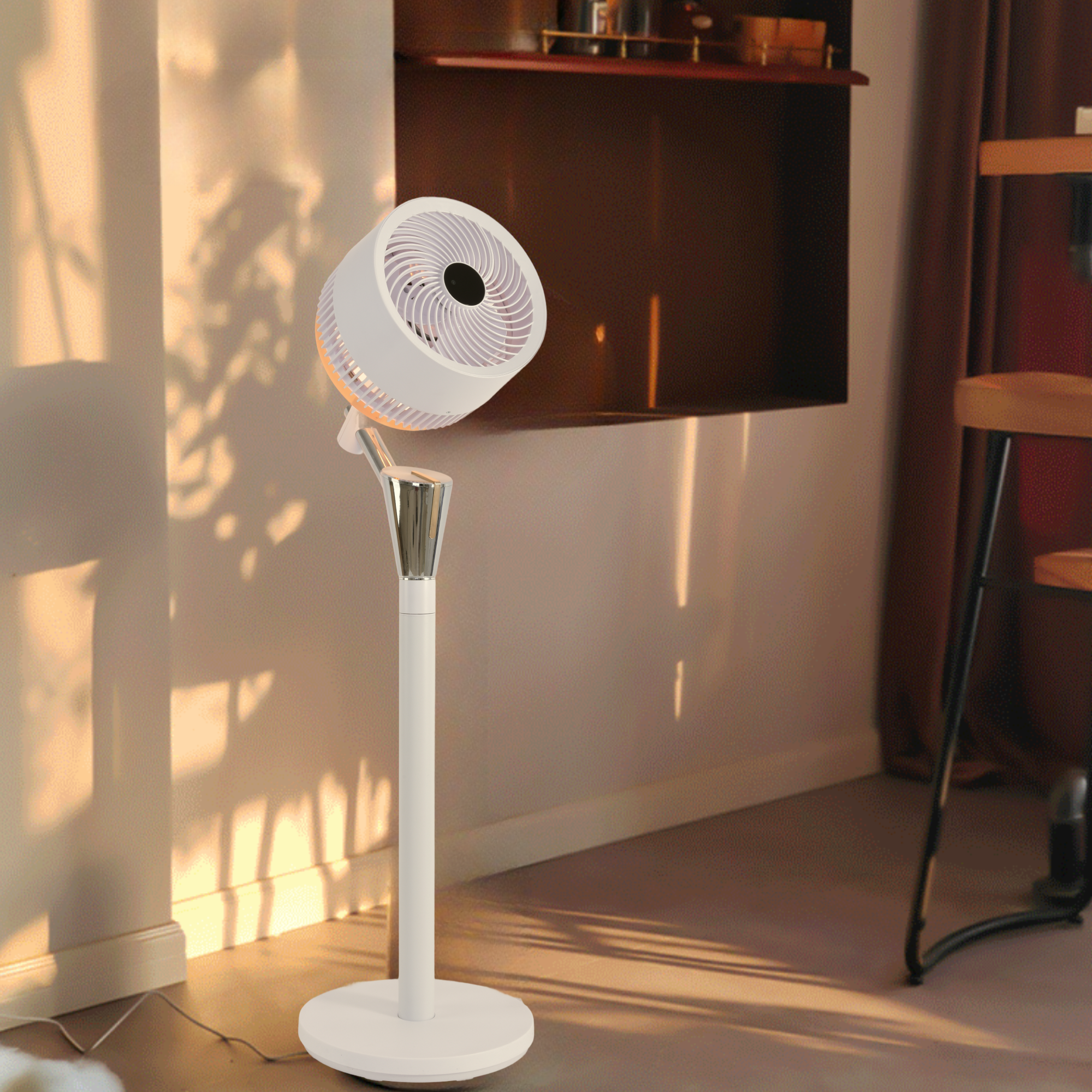 AirGlow Fan Lamp Cool Illuminate Matte White and Nickel