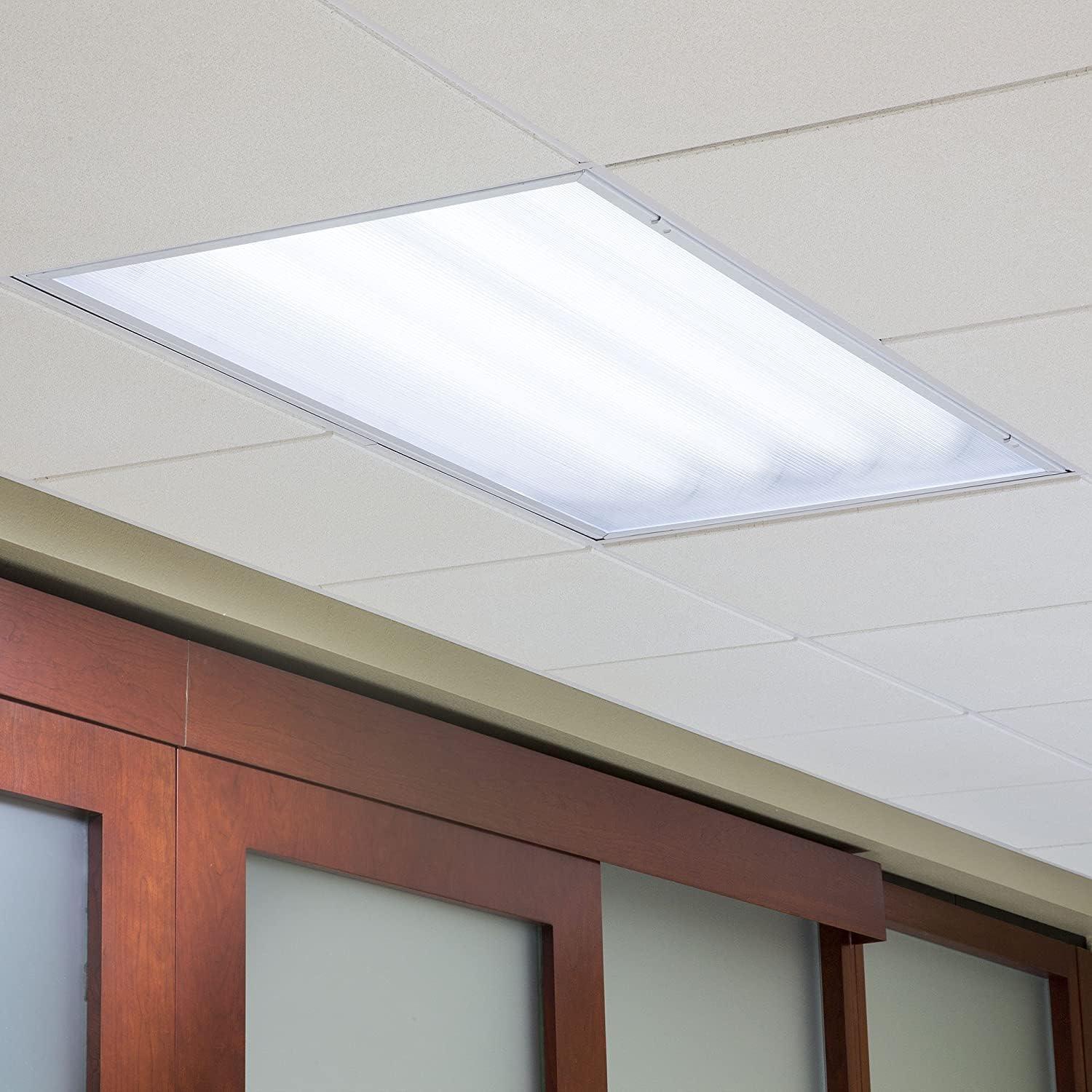 Thermoclear Fire Rated Elevator Light Lens installed in ceiling fixture