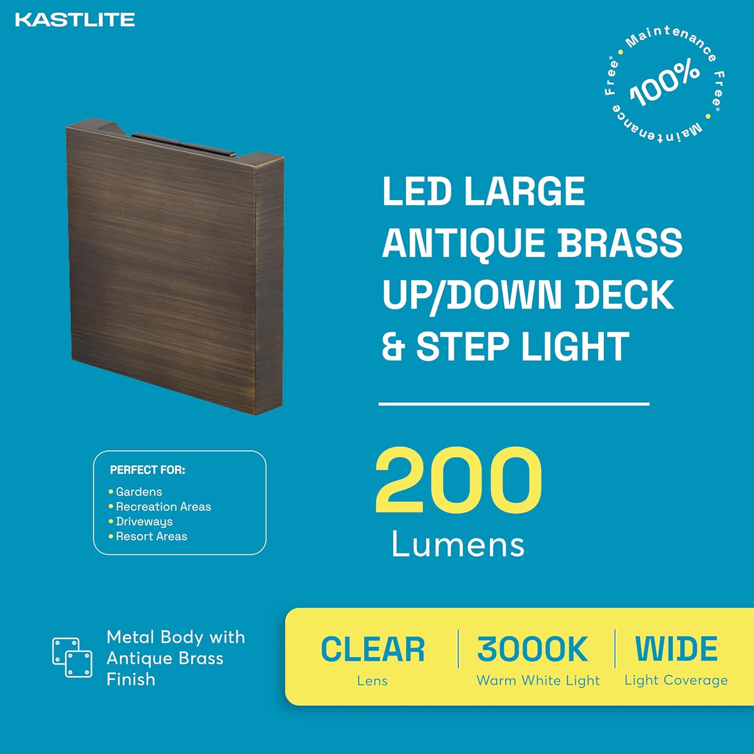 LED deck and step light in brass