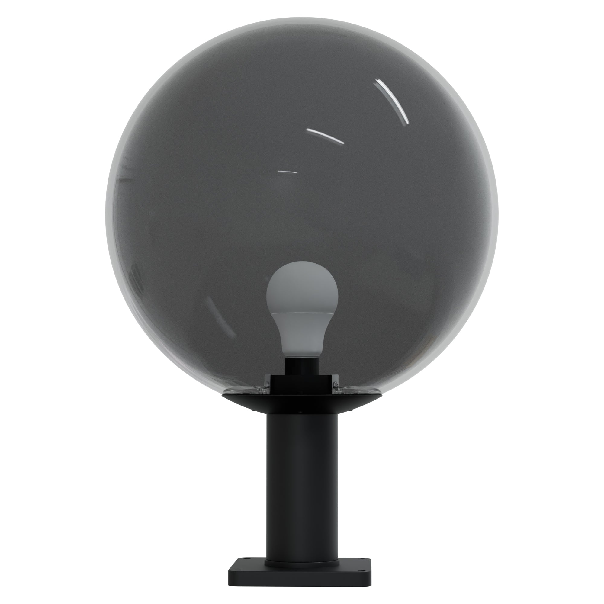 16" Globe Post Light Application with 6" Stub Post Pier Mount
