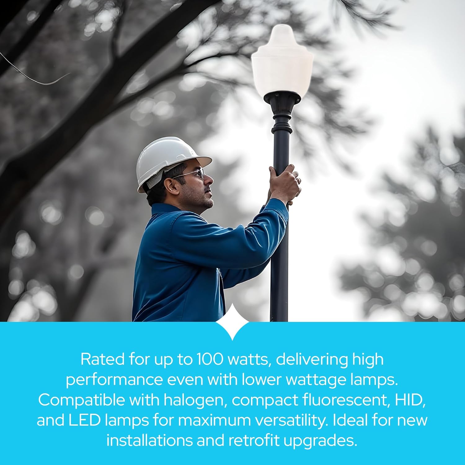 KastLite Lamp Post Top Replacement Cover with Finial & Cast Aluminum Fitter