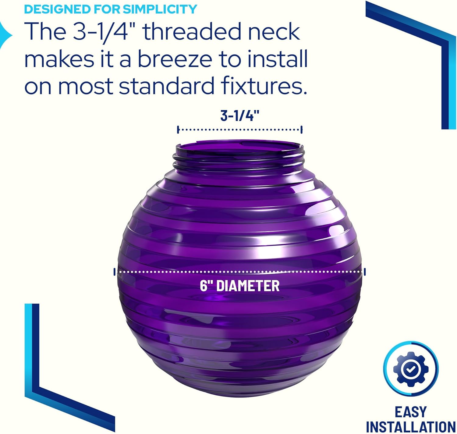 Colored 6" Lamp Post Globe