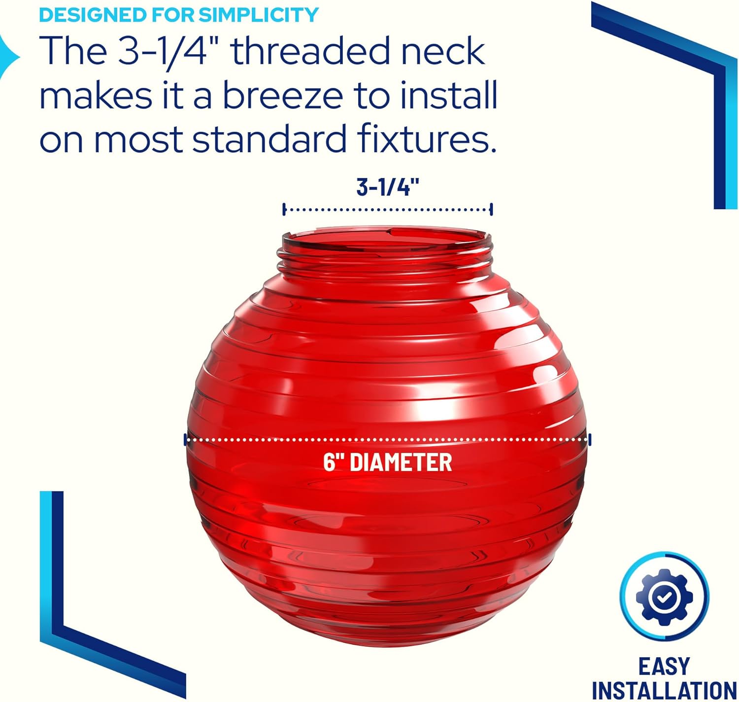 Colored 6" Lamp Post Globe