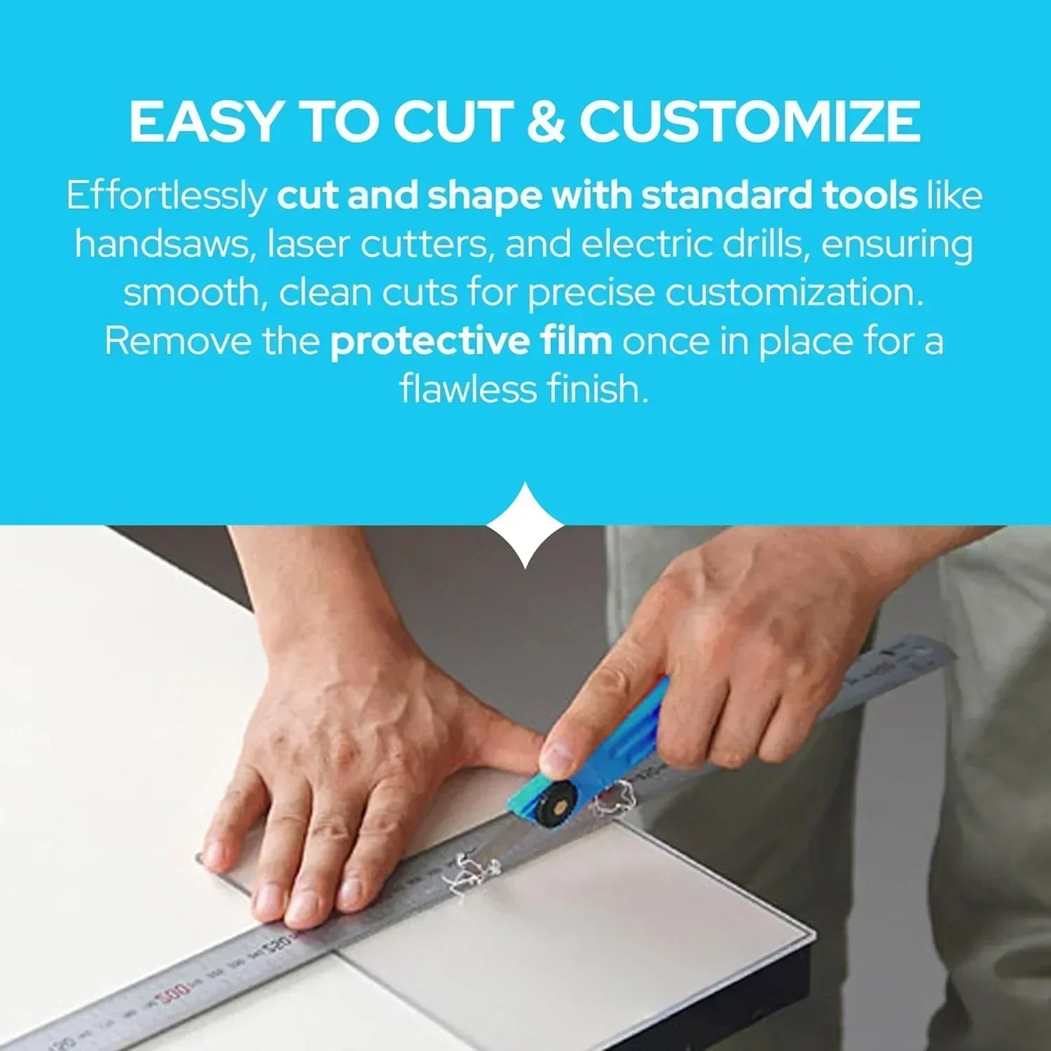 1/8" Thick Cut to Size Clear Acrylic Plexiglass Sheet showing thickness and clarity