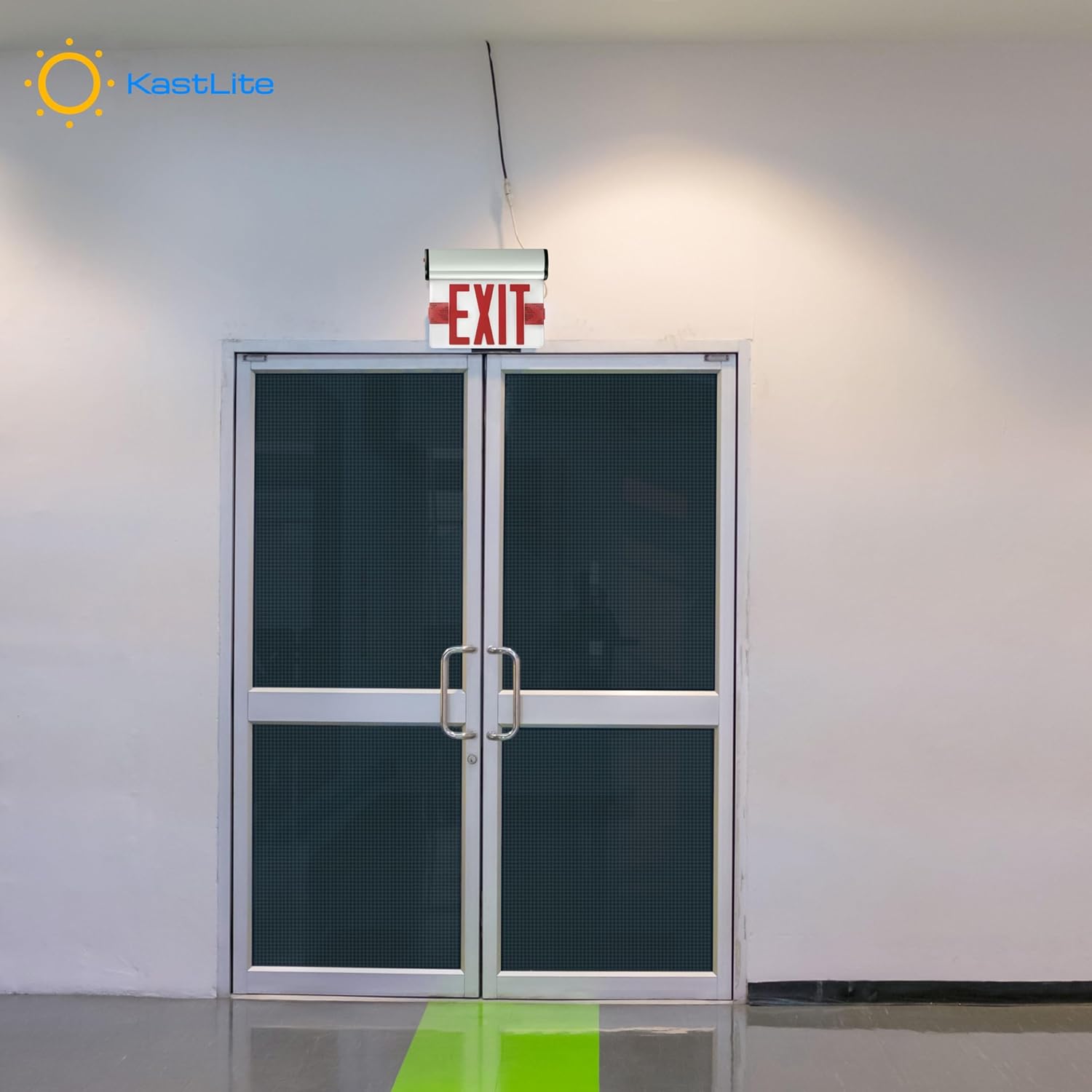 KastLite LED Emergency Edge-Lit Exit Sign, 180 Min Backup, Damp Rated