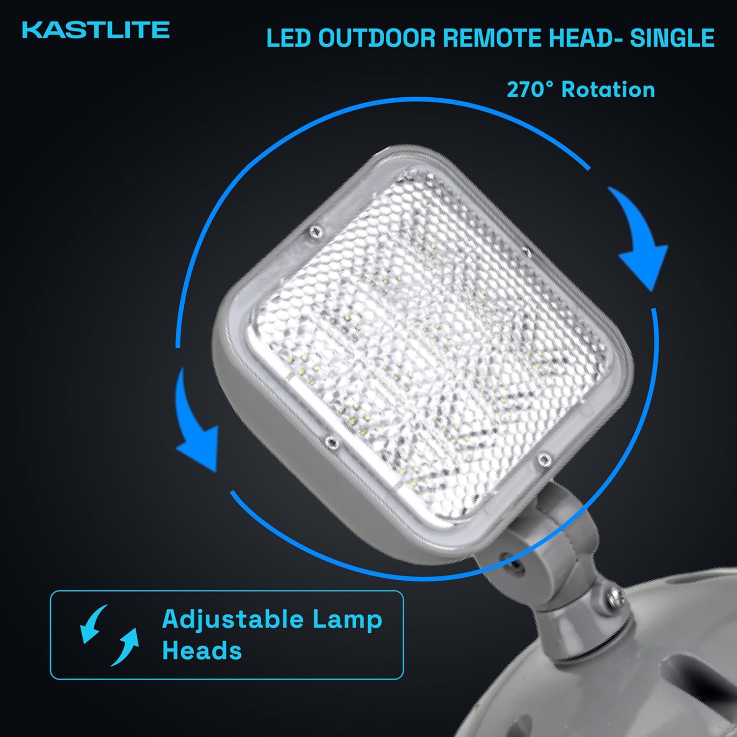 KastLite 1.2-Watt Outdoor Adjustable Single Head Integrated LED White Emergency Remote Head