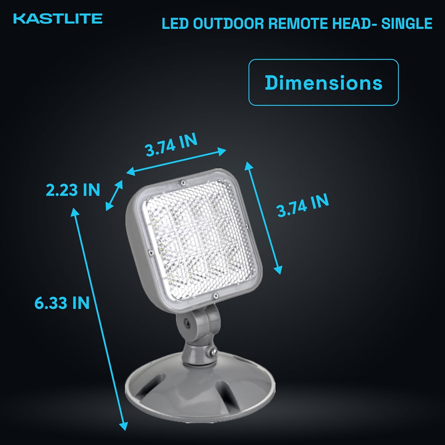KastLite 1.2-Watt Outdoor Adjustable Single Head Integrated LED White Emergency Remote Head