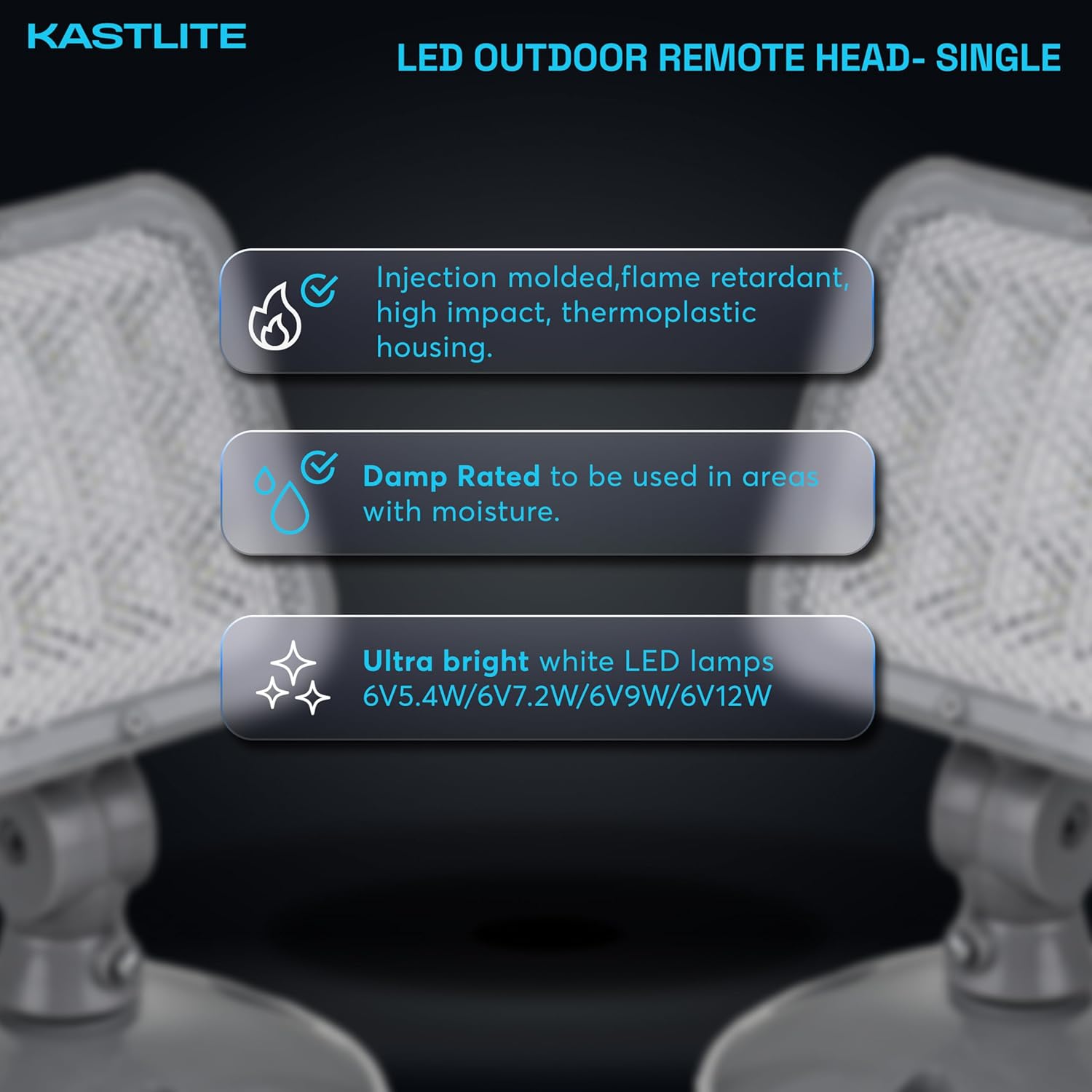 KastLite 1.2-Watt Outdoor Adjustable Single Head Integrated LED White Emergency Remote Head