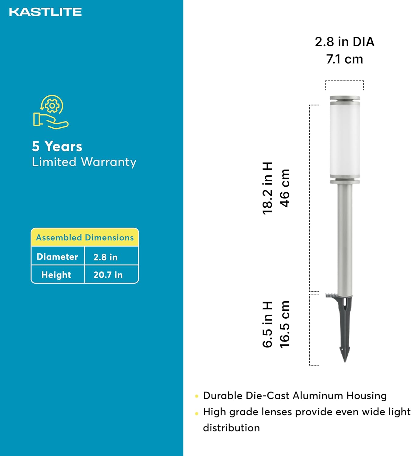 2.5W 100LM LED Path Bollard Light