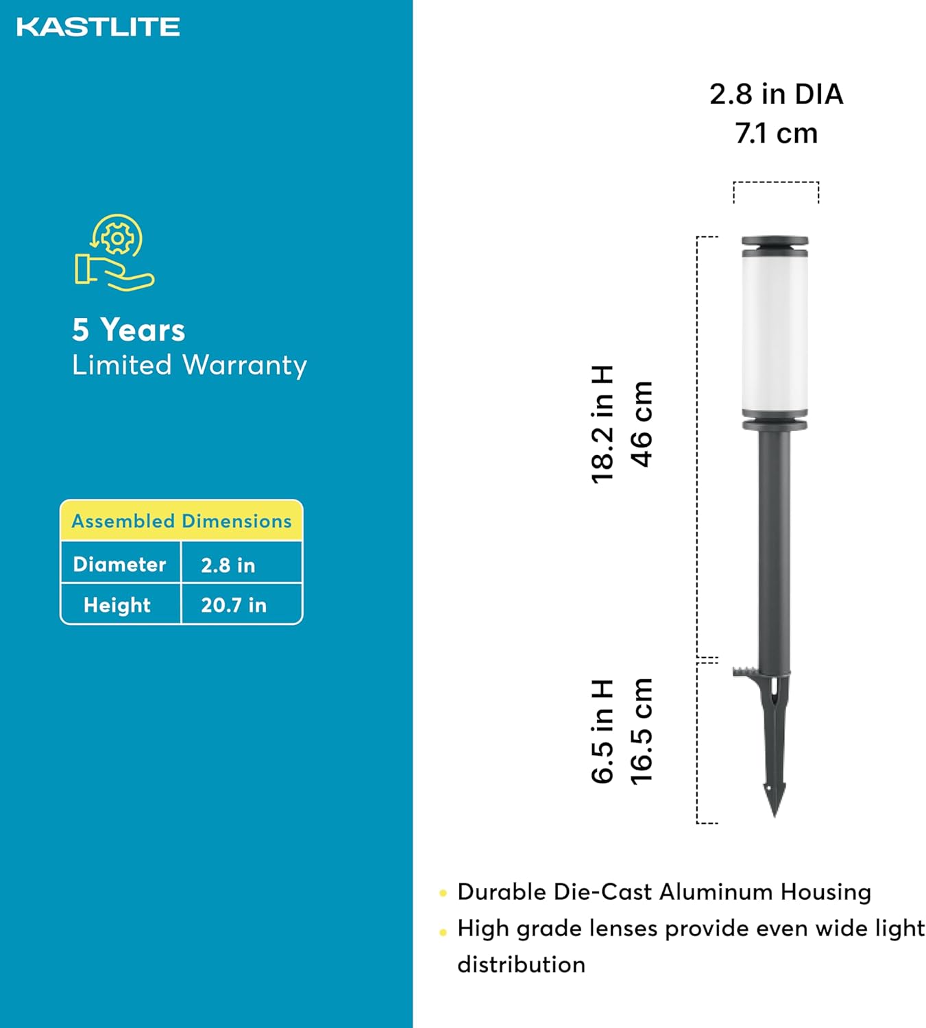 2.5W 100LM LED Path Bollard Light