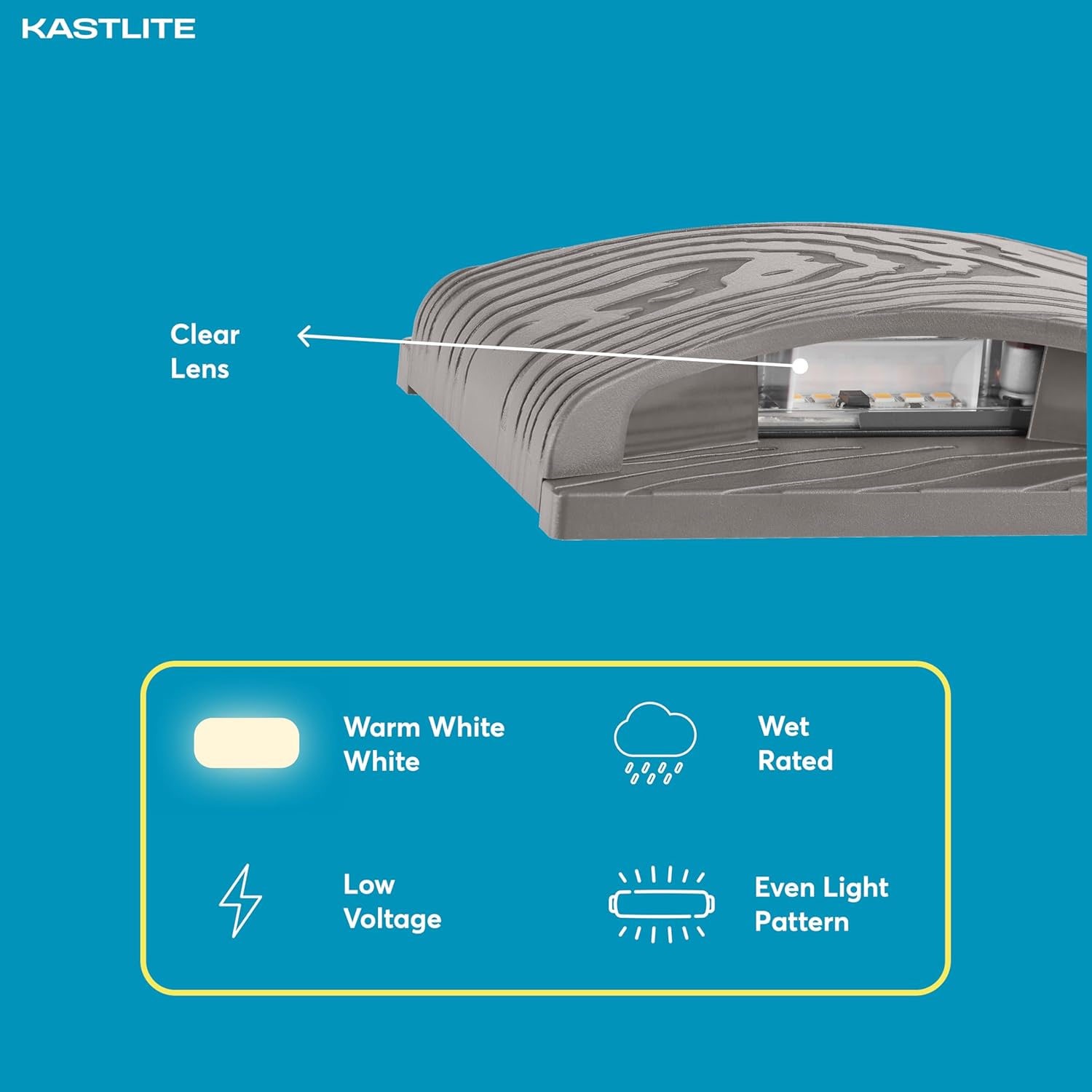Rectangle LED deck and step light in gray pebble