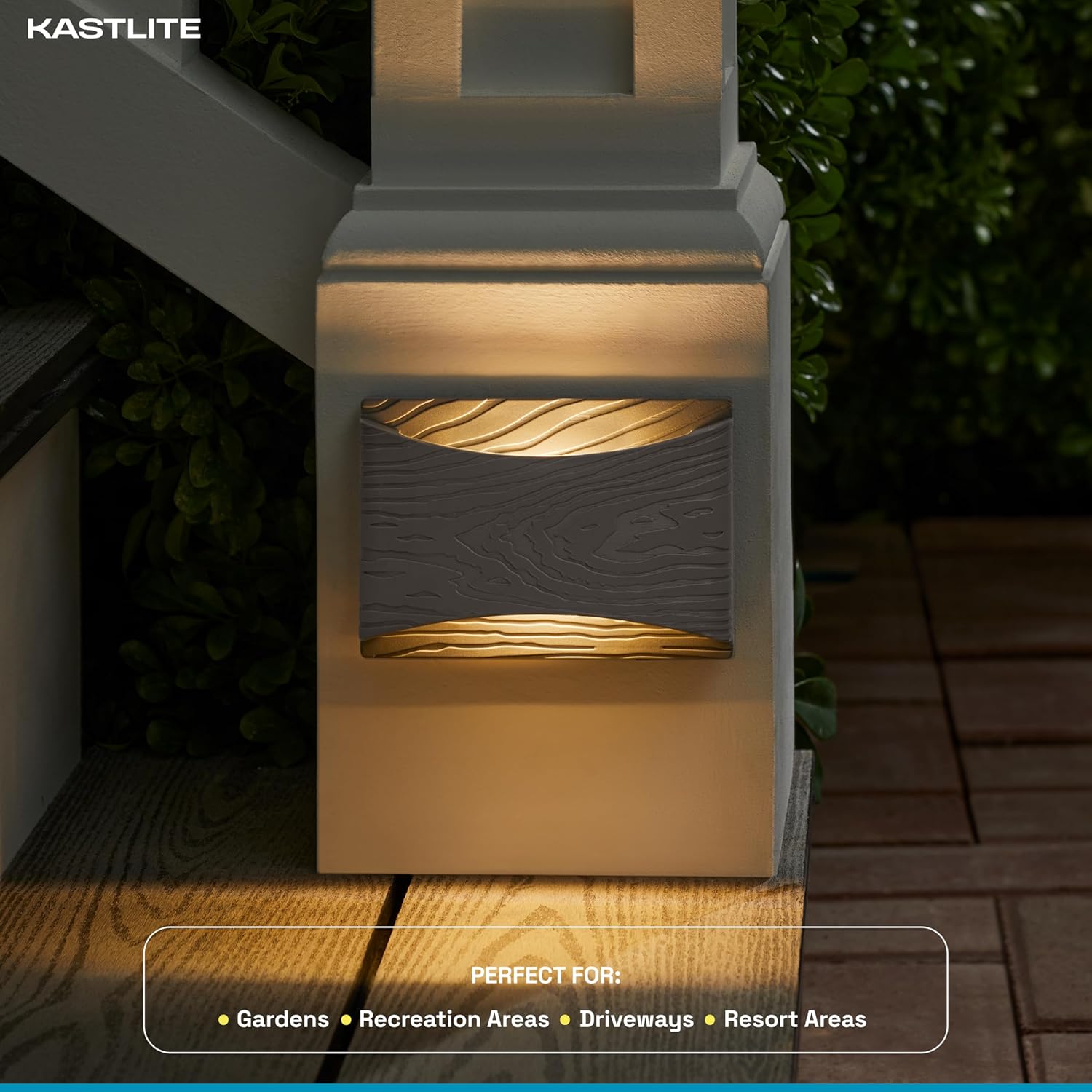 Rectangle LED deck and step light in gray pebble