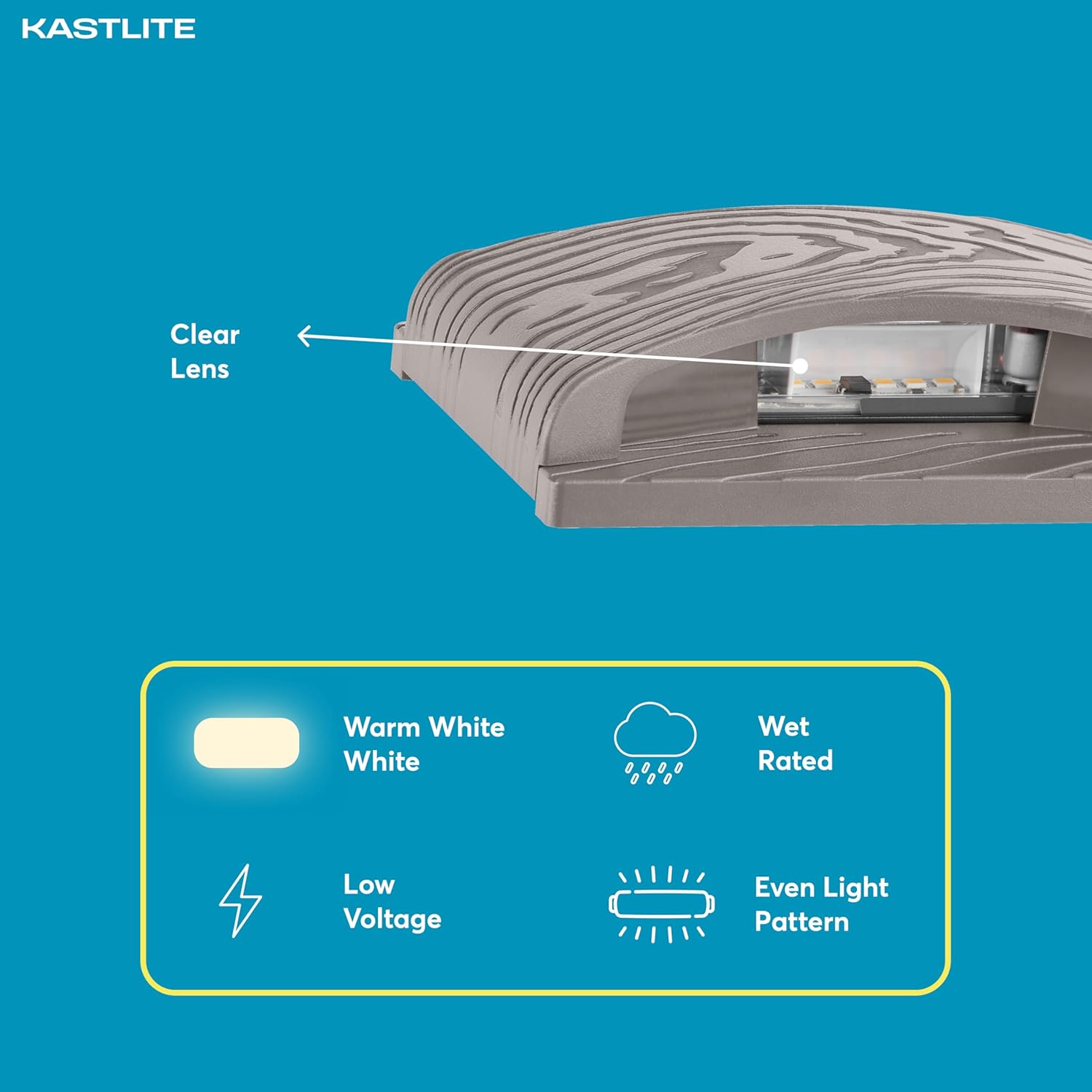 Rectangle LED deck and step light in gray pebble