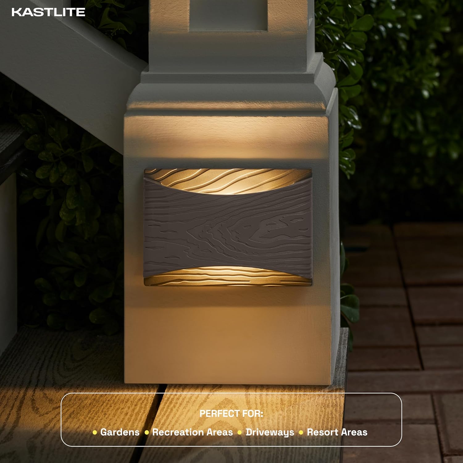 Rectangle LED deck and step light in gray pebble