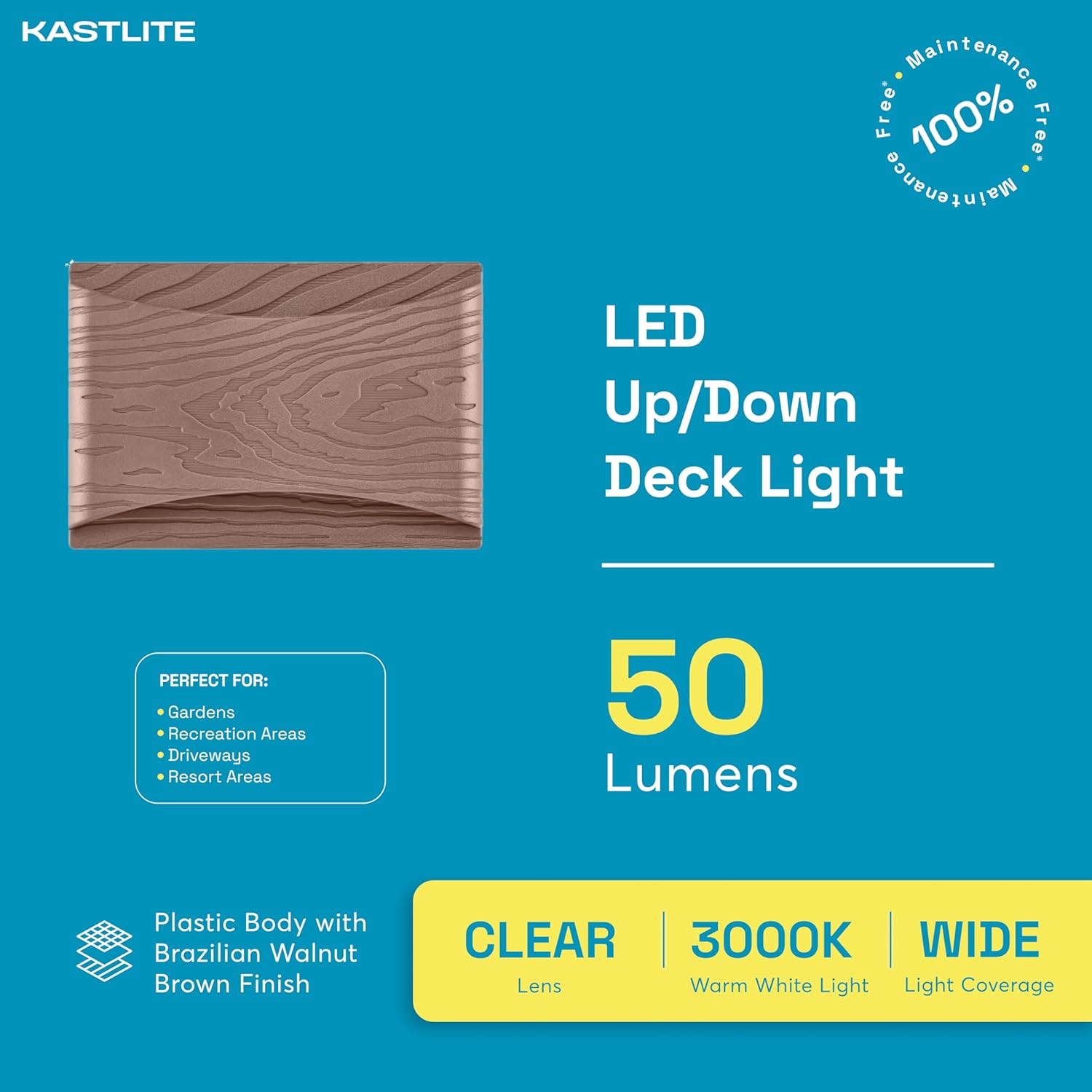 Rectangle LED deck and step light in bown