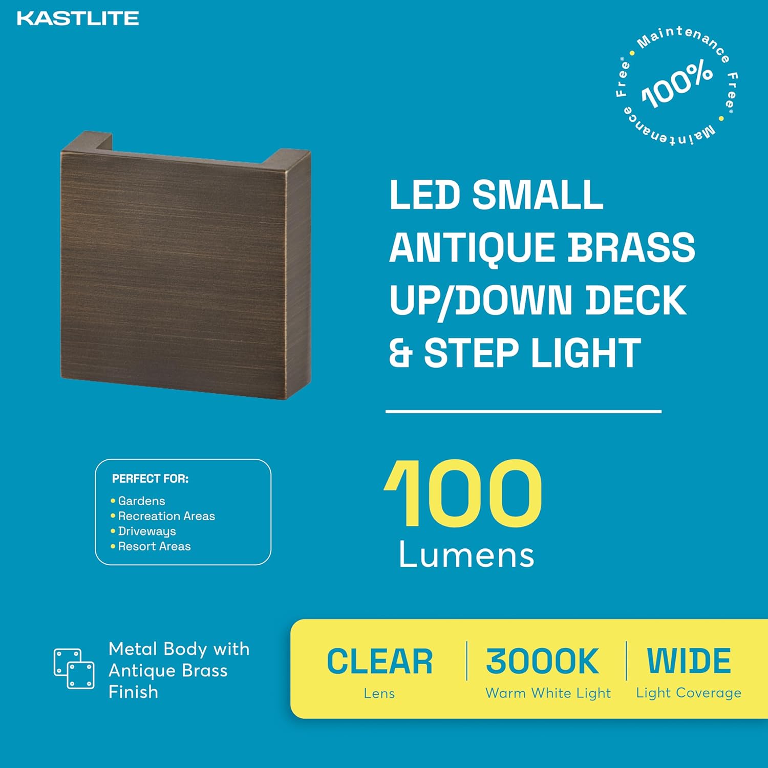 LED deck and step light in brass