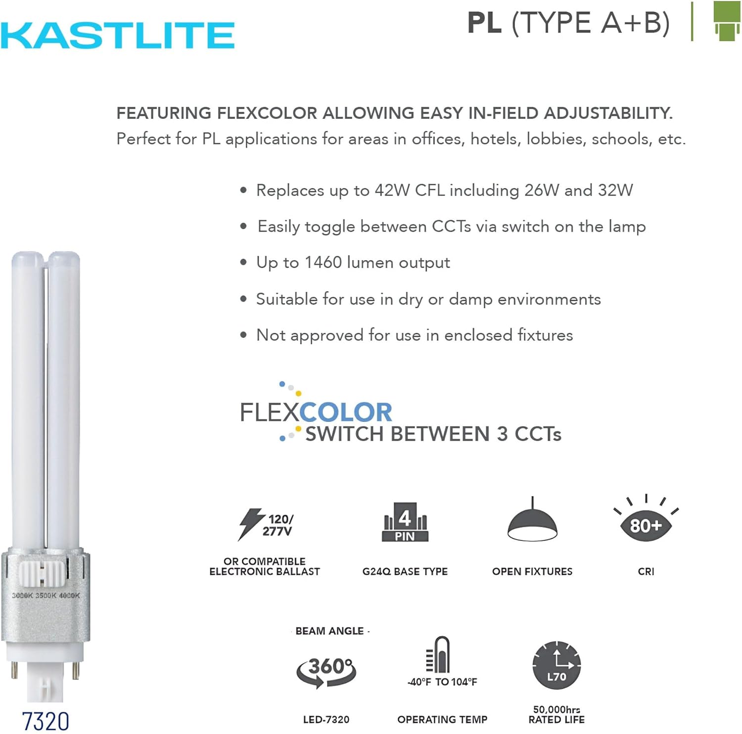 LED-7320-FC1-G4 4-Pin PL LED Lamp