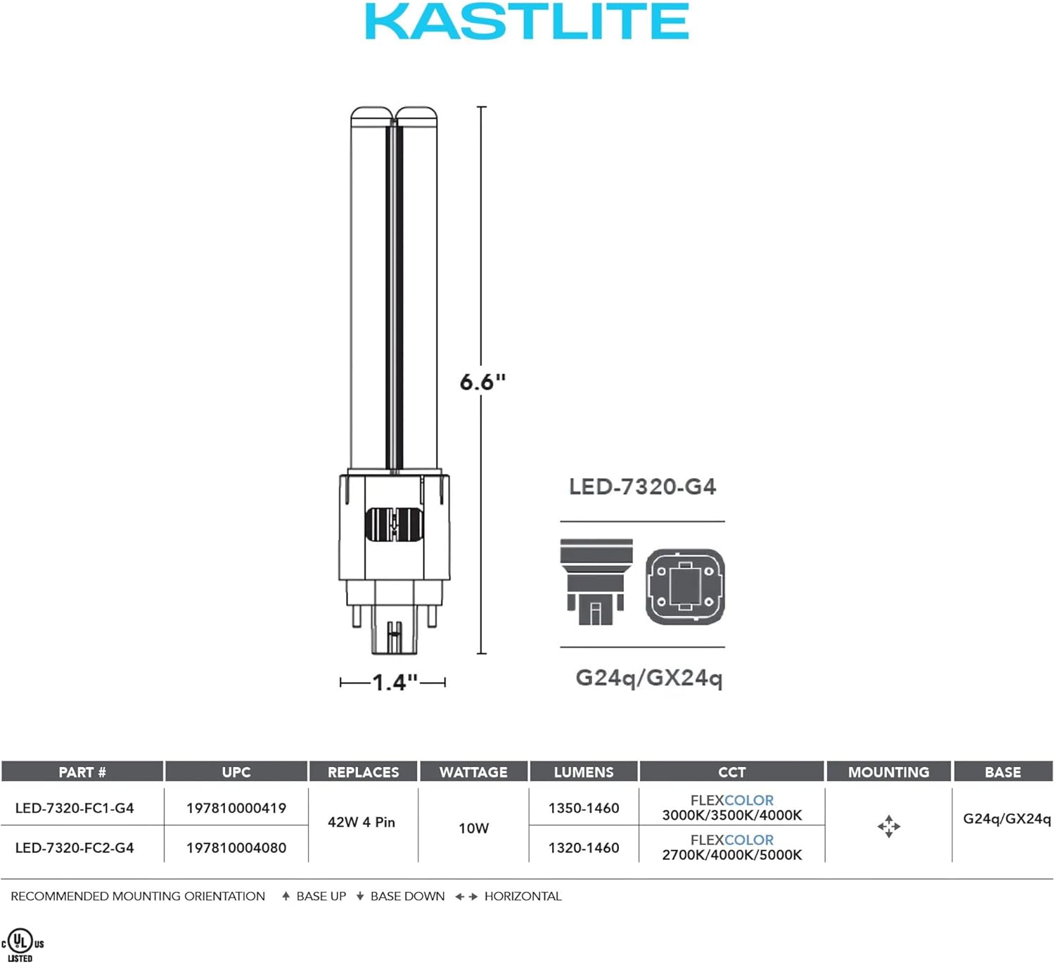 LED-7320-FC2-G4 4-Pin PL LED Lamp