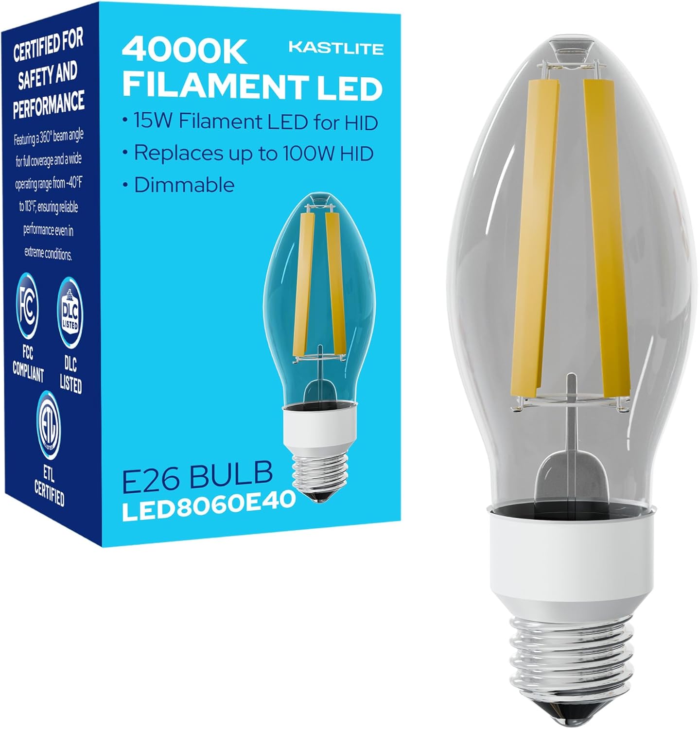 LED-8060E40 Vintage Filament Style LED Edison Bulb Retrofit