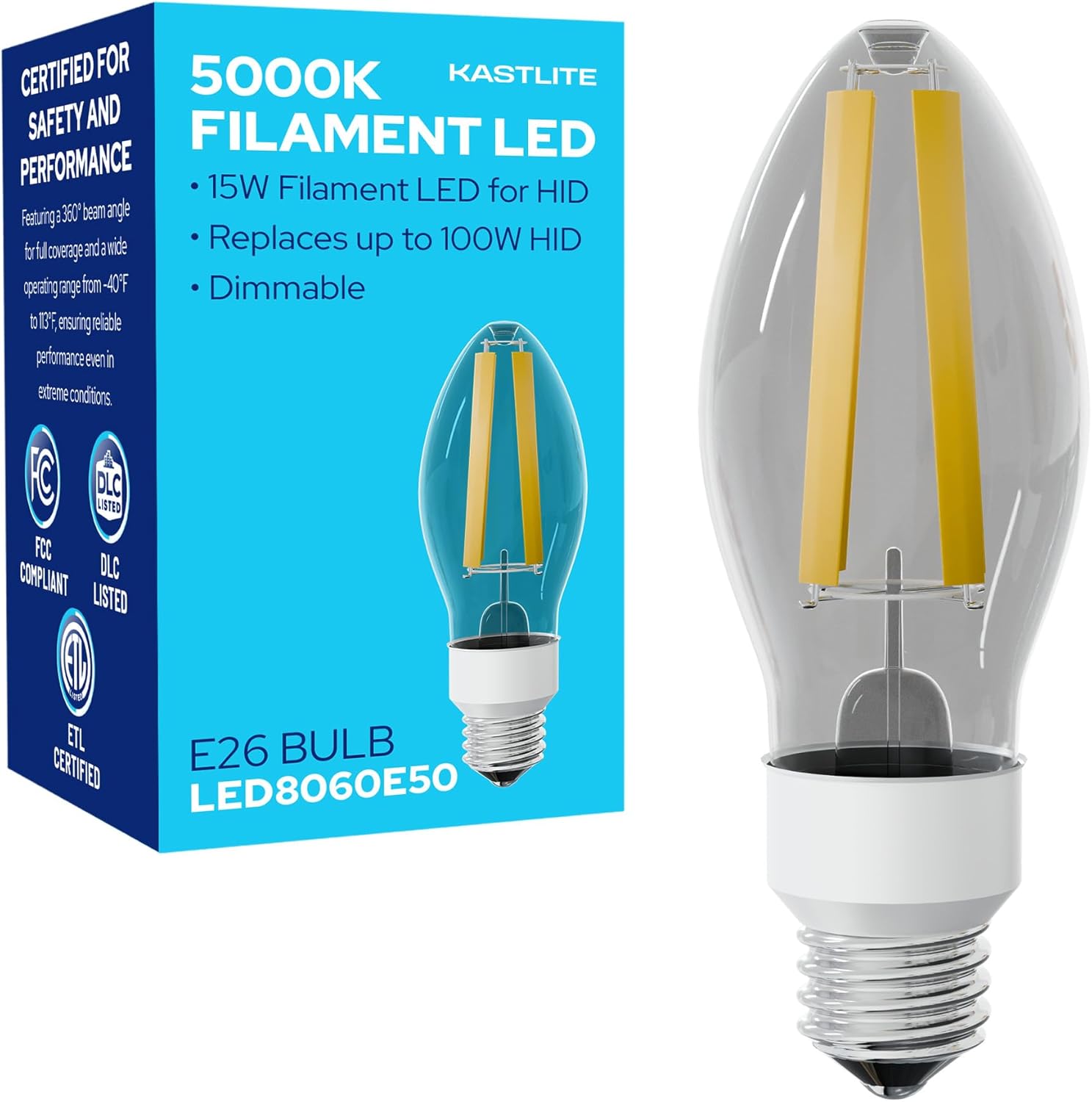 LED-8060E50 Vintage Filament Style LED Edison Bulb Retrofit