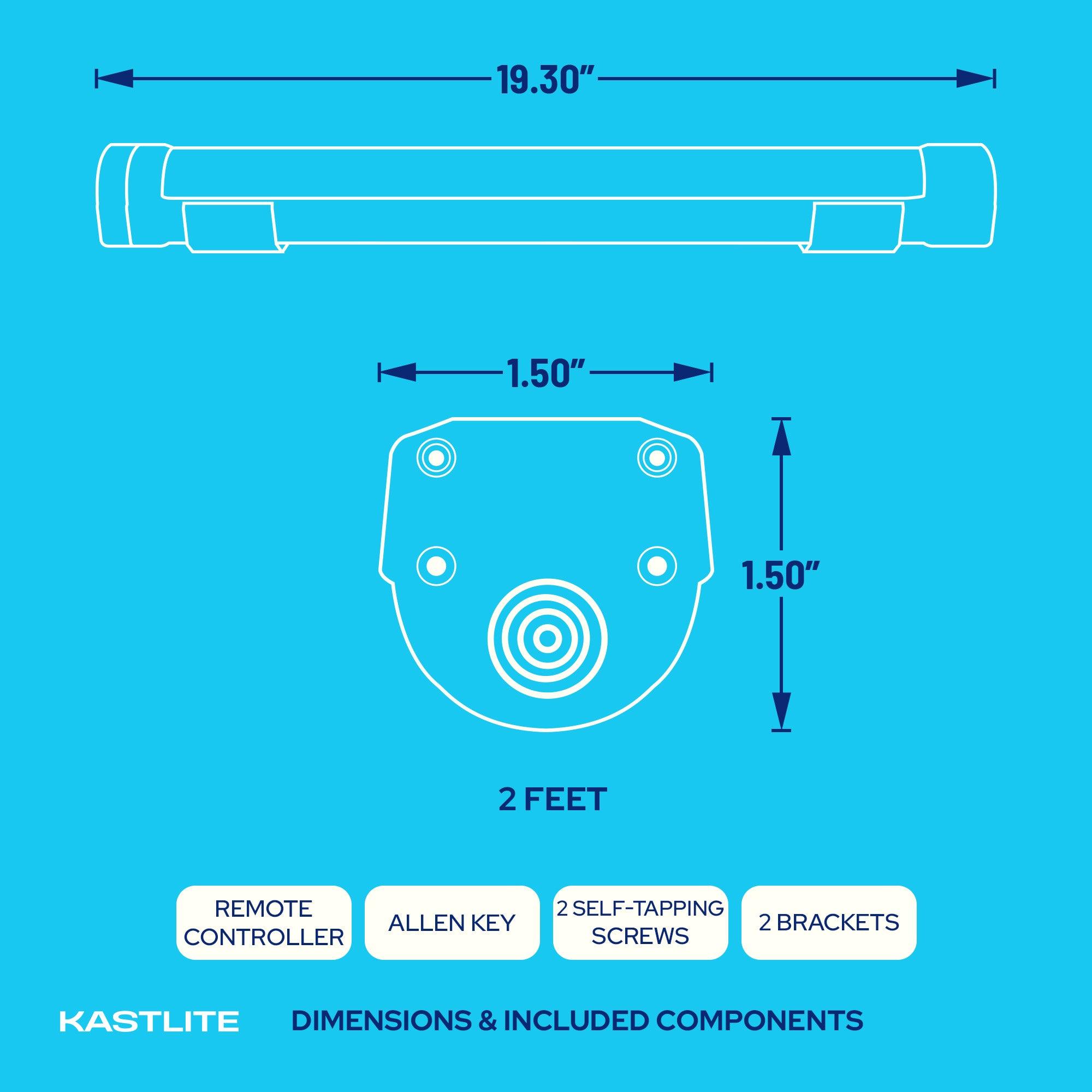 KastLite 4-Way Linkable Waterproof 4 Ft LED Shop Light with Remote Control