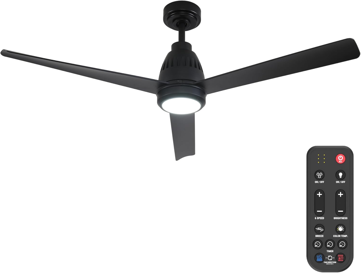 52" Ceiling Fan with Light | Remote Control
