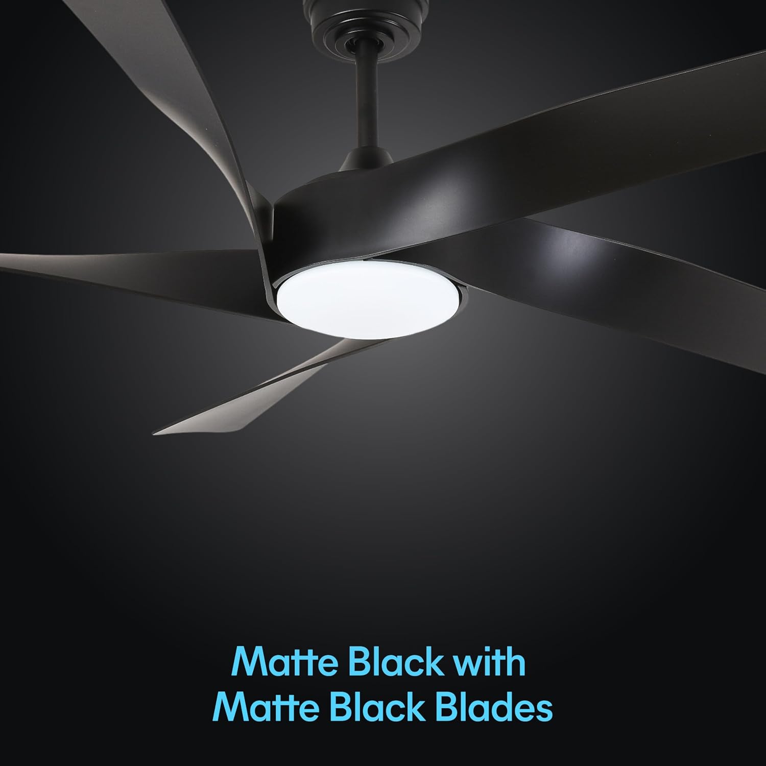 60-Inch Matte White Ceiling Fan with Light & Remote Control | 6CCT Dimmable LED additional angle view