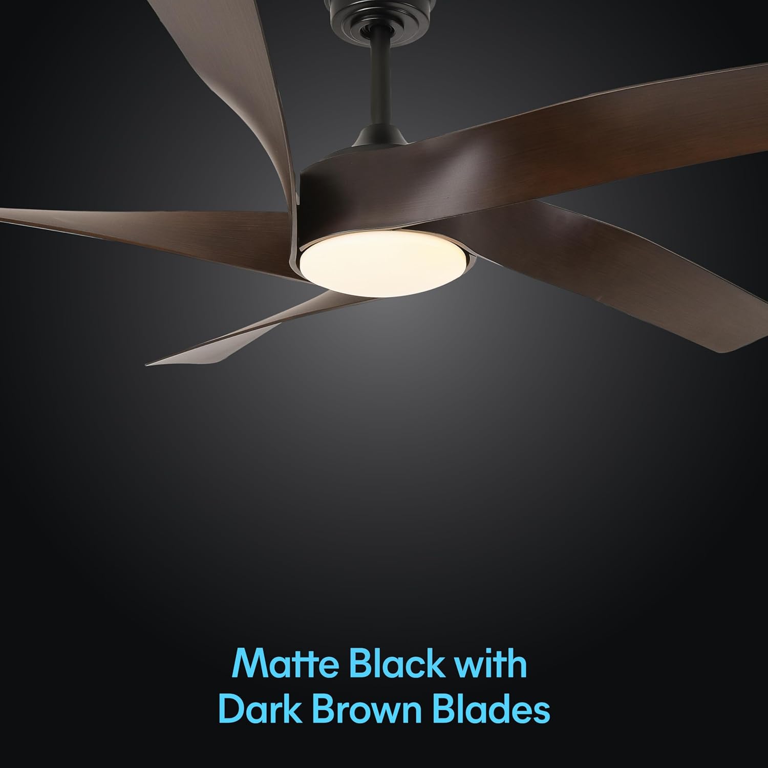 60-Inch Matte White Ceiling Fan with Light & Remote Control | 6CCT Dimmable LED additional angle view