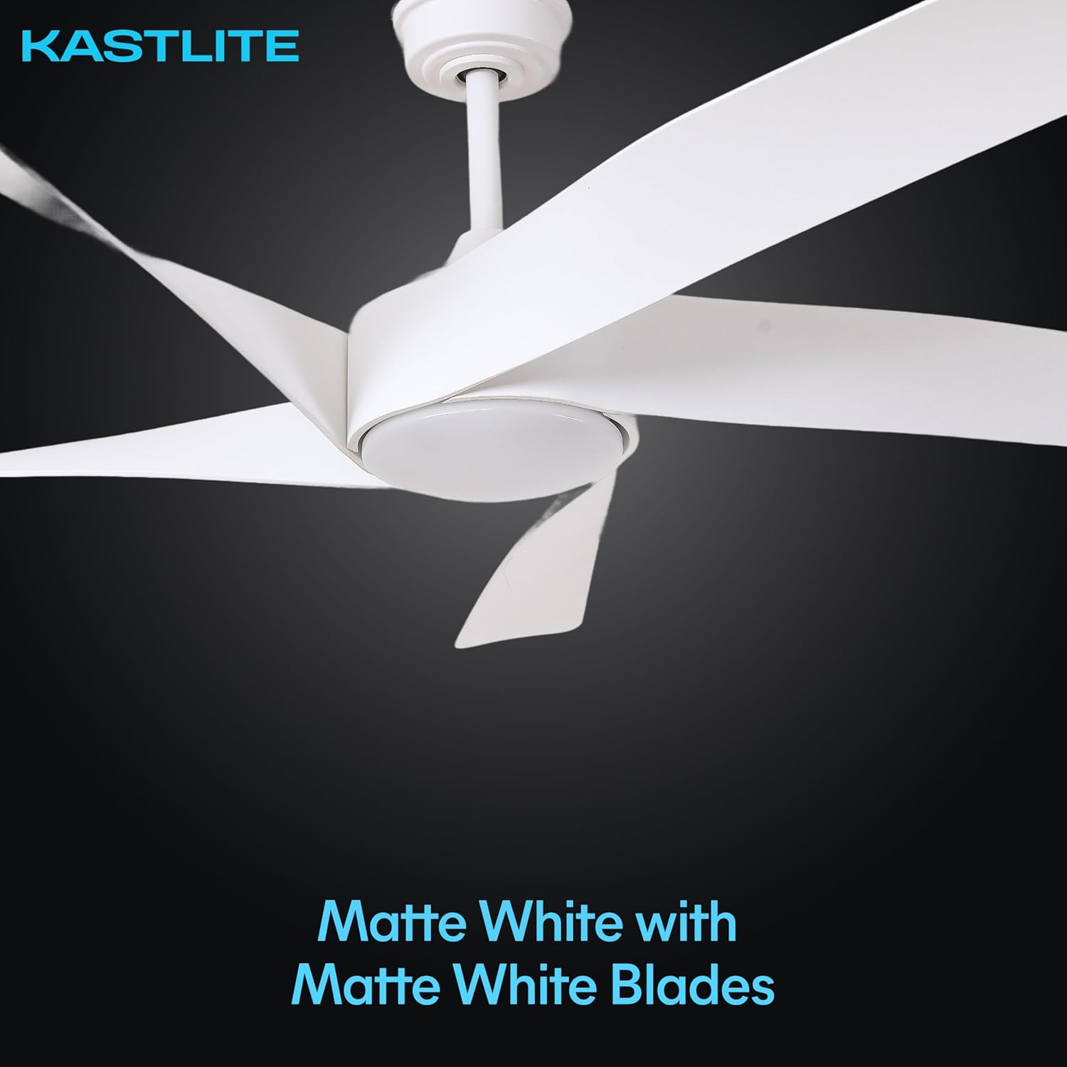 60-Inch Matte White Ceiling Fan with Light & Remote Control | 6CCT Dimmable LED additional angle view