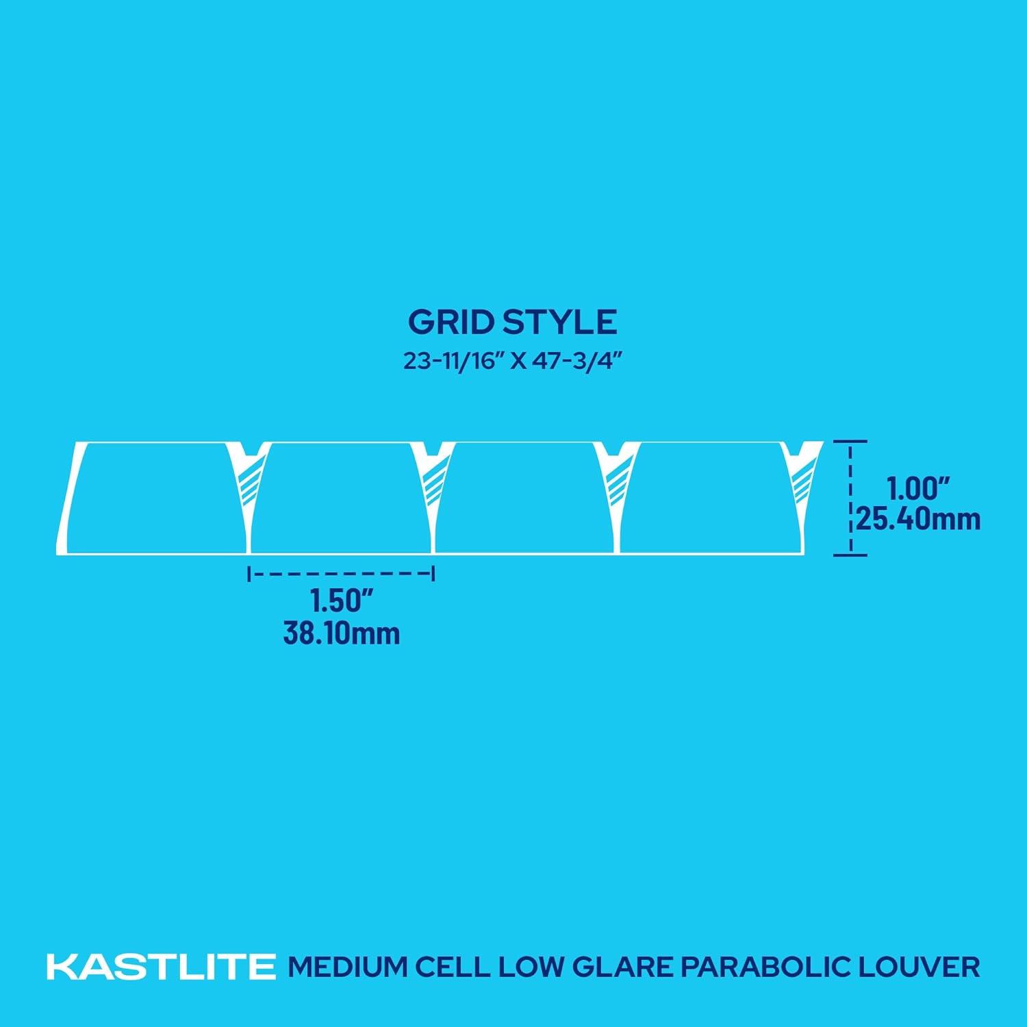 Parasquare 2 Louver: 1-1/2” x 1-1/2” x 1” panel grid pattern detail