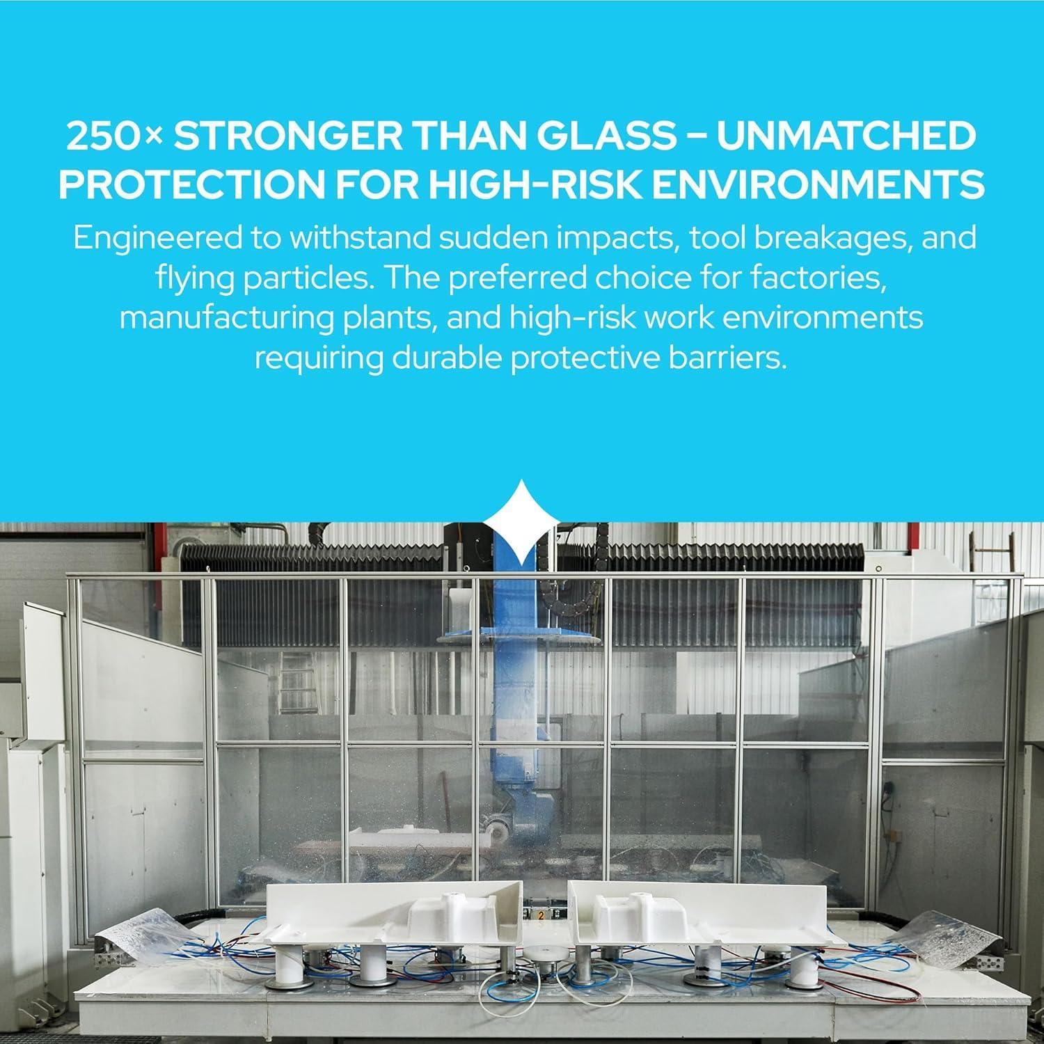 Clear Polycarbonate Sheet | 3/8" Thick | 1 Piece showing thickness and clarity