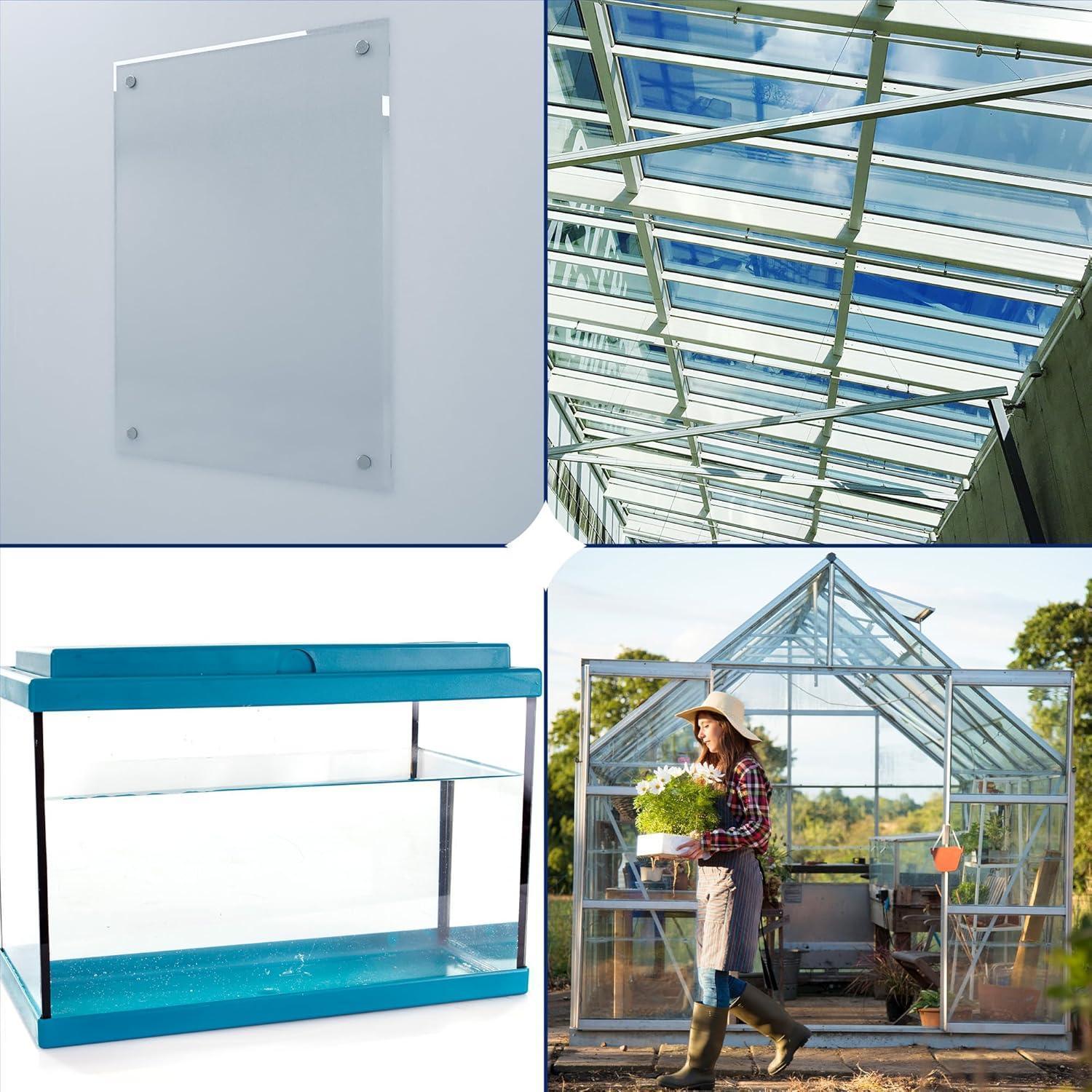Clear Polycarbonate Sheet | 3/8" Thick | 1 Piece showing thickness and clarity