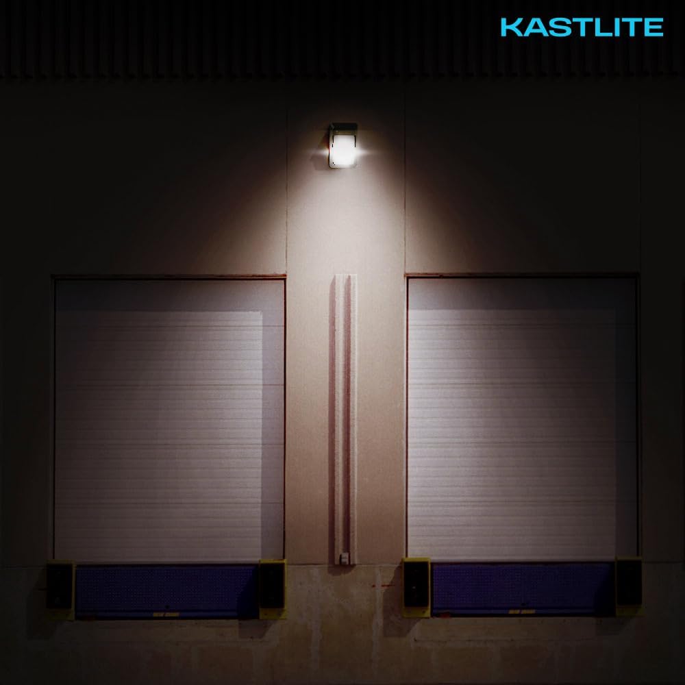 KastLite Outdoor Commercial High Output Refractor Wall Pack Light with Photocell Sensor