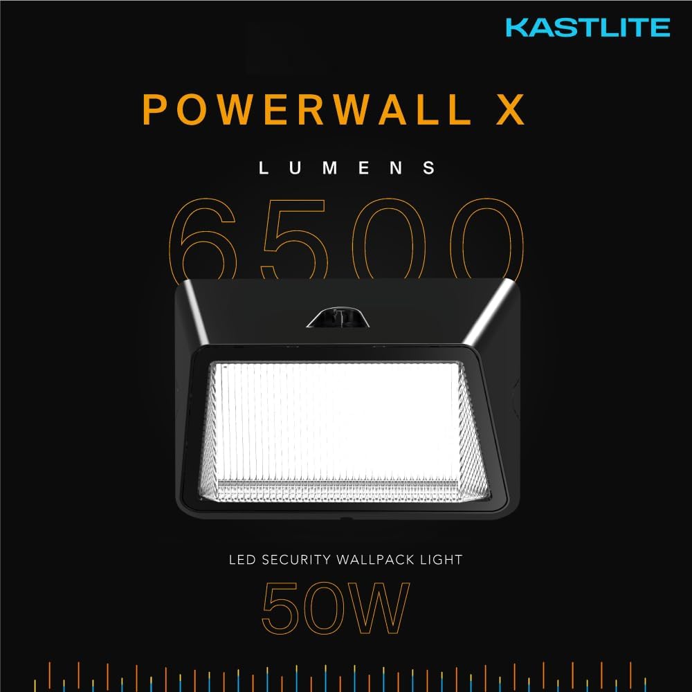 KastLite Outdoor Commercial High Output Refractor Wall Pack Light with Photocell Sensor