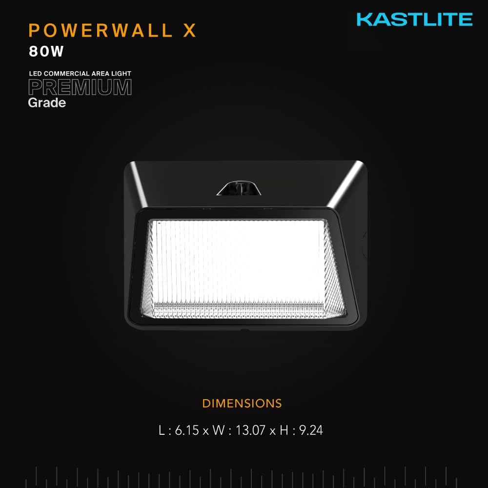 KastLite Outdoor Commercial High Output Refractor Wall Pack Light with Photocell Sensor