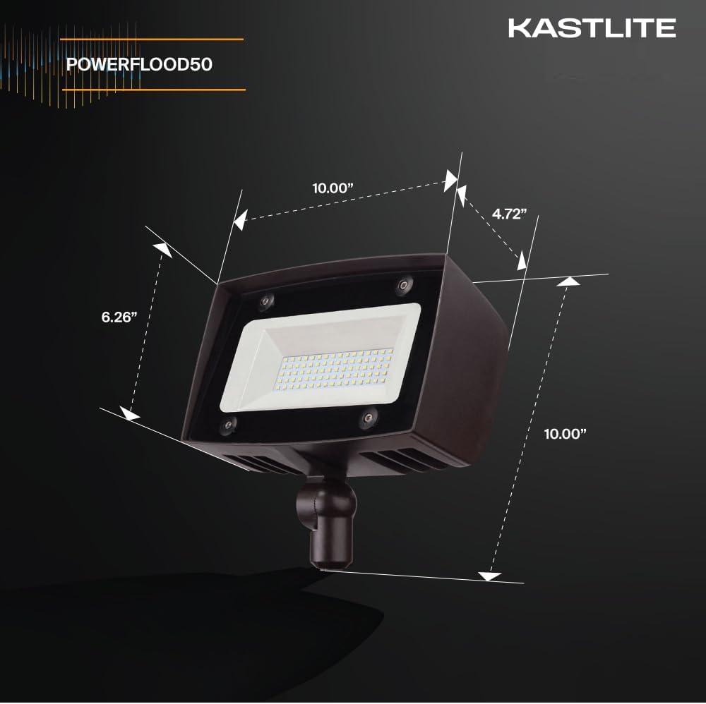 KastLite 50W Dusk to Dawn LED Outdoor Flood Light with Knuckle