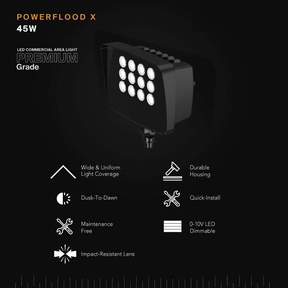 KastLite Commercial Outdoor Photocell LED Flood & Spot Light with Knuckle