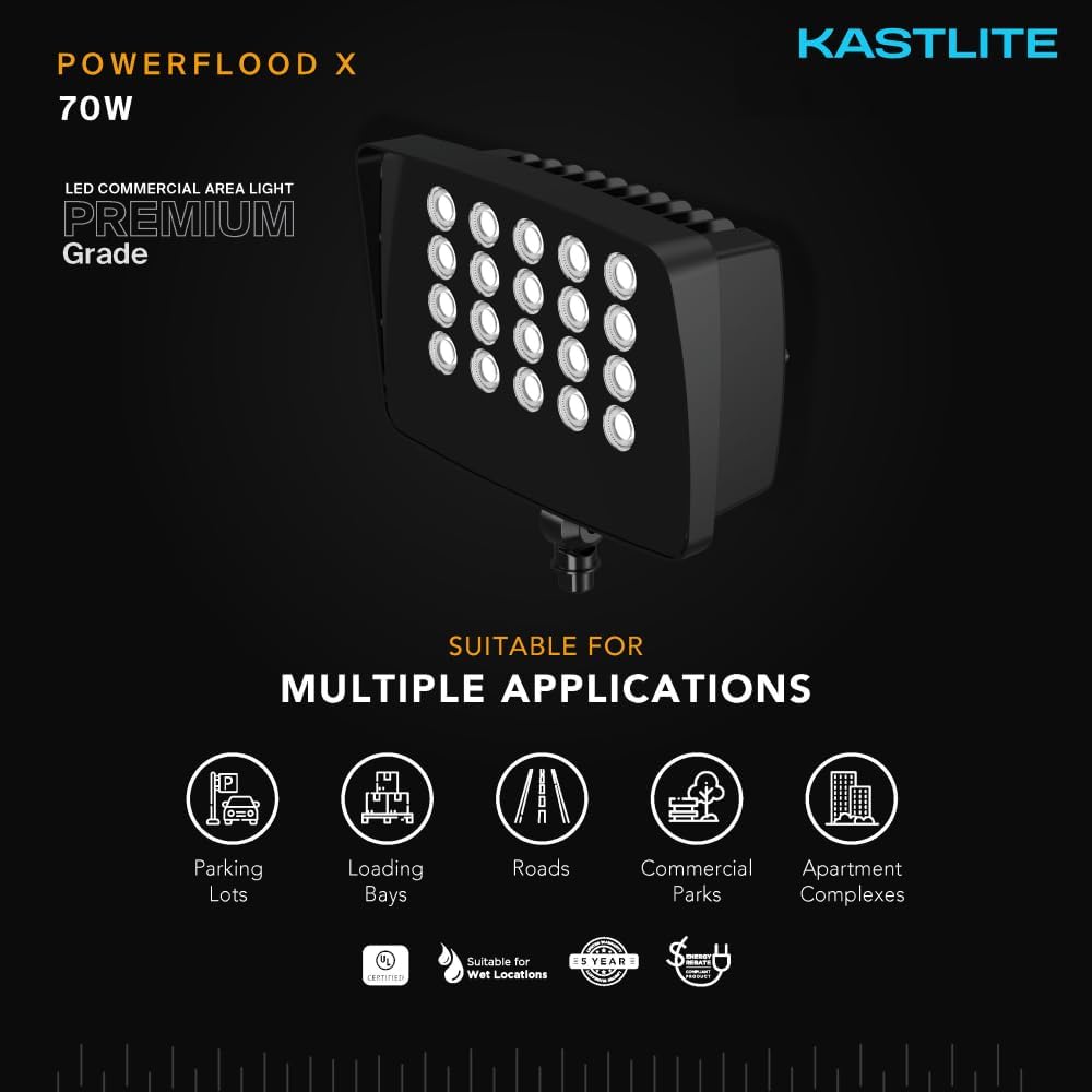 KastLite Commercial Outdoor Photocell LED Flood & Spot Light with Knuckle