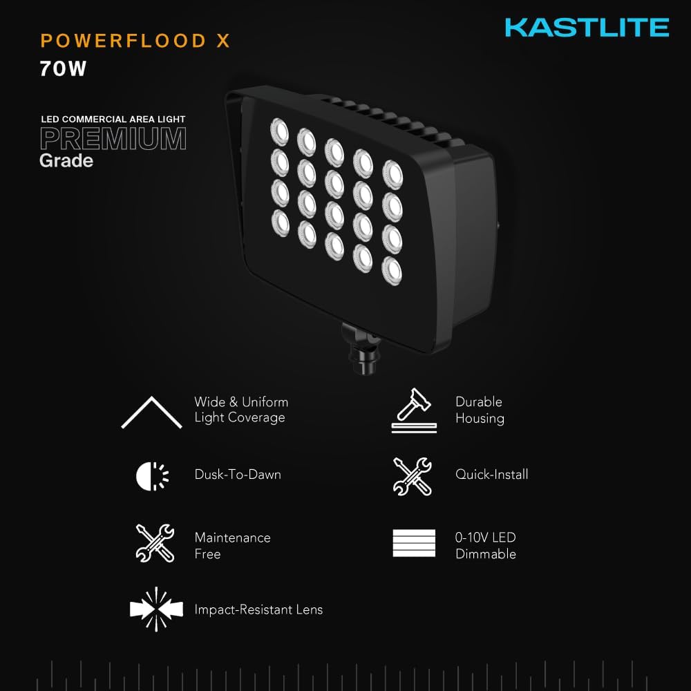 KastLite Commercial Outdoor Photocell LED Flood & Spot Light with Knuckle