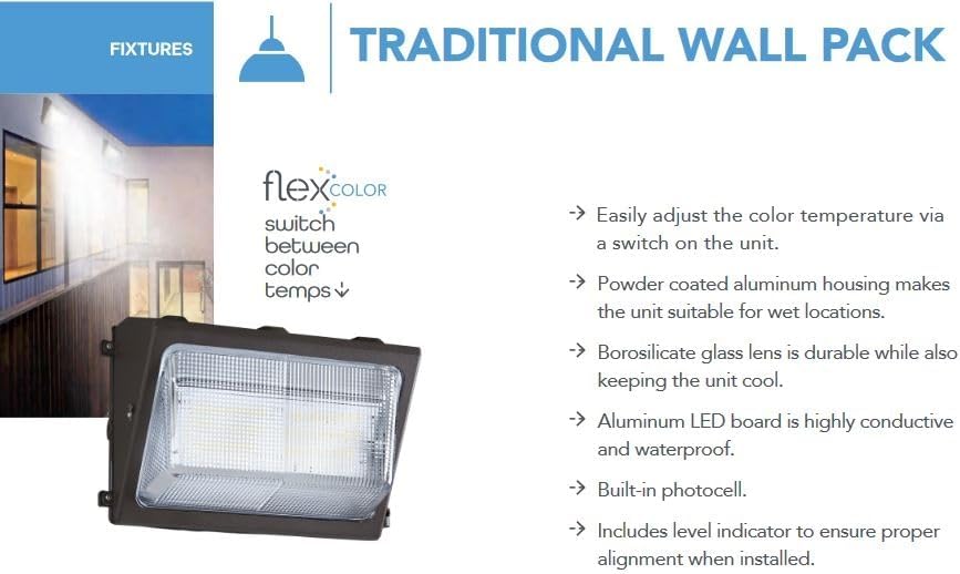 KastLite LED Wallpack Exterior Wall Light with Photocell