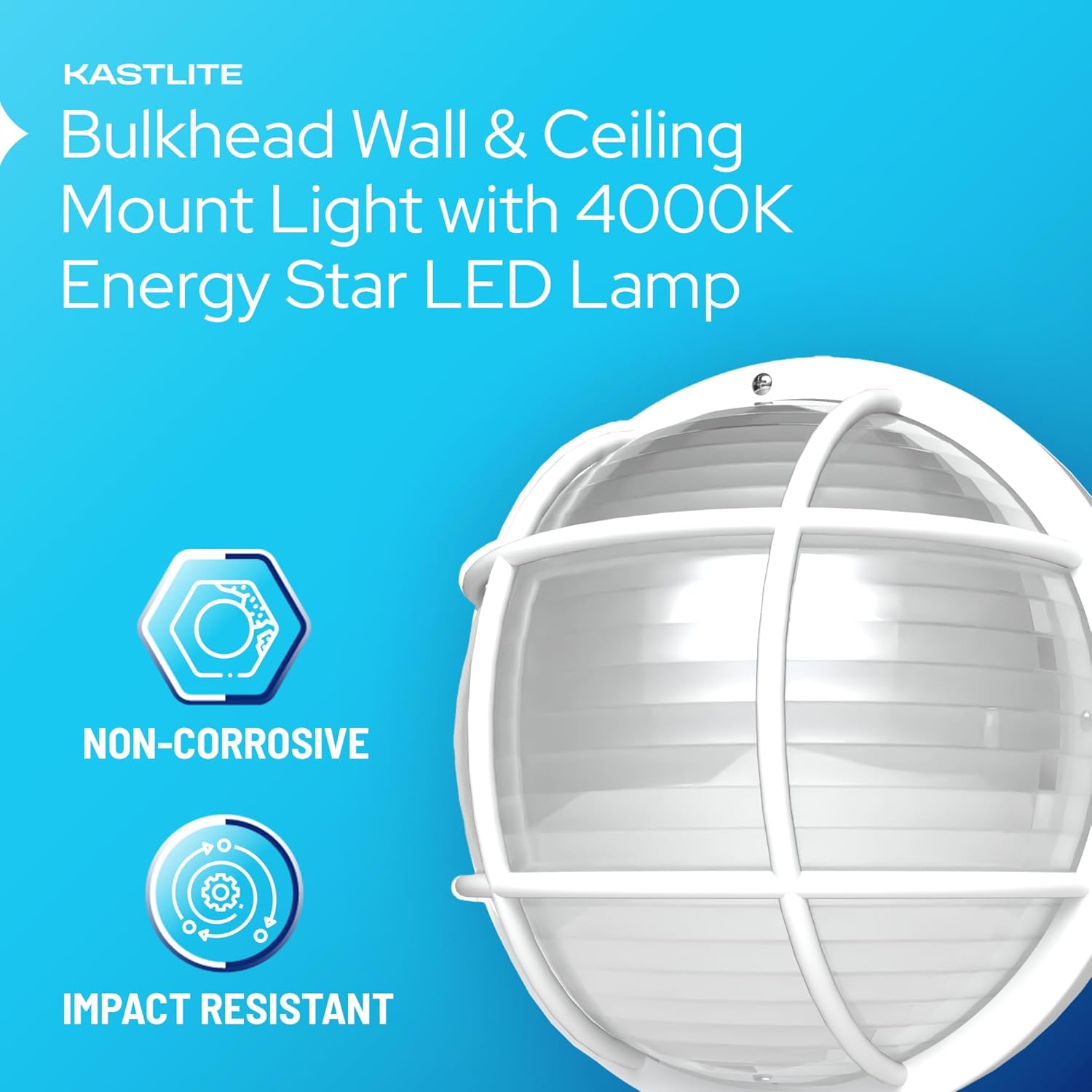 Round Nautical Outdoor LED Bulkhead Light Fixture additional angle view