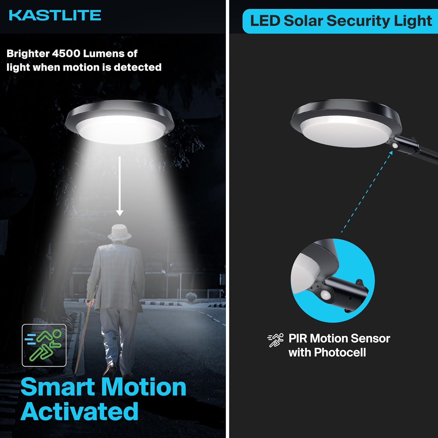 Solar Powered Dusk to Dawn LED Parking Lot Light with Motion Sensor