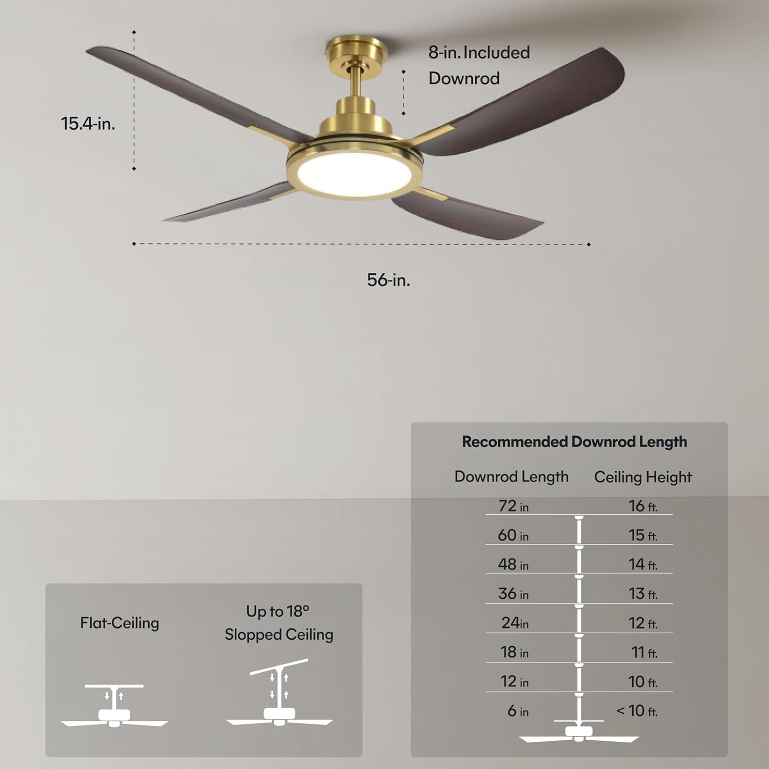 KastLite 56-Inch Smart Ceiling Fan with Light | 6-CCT LED