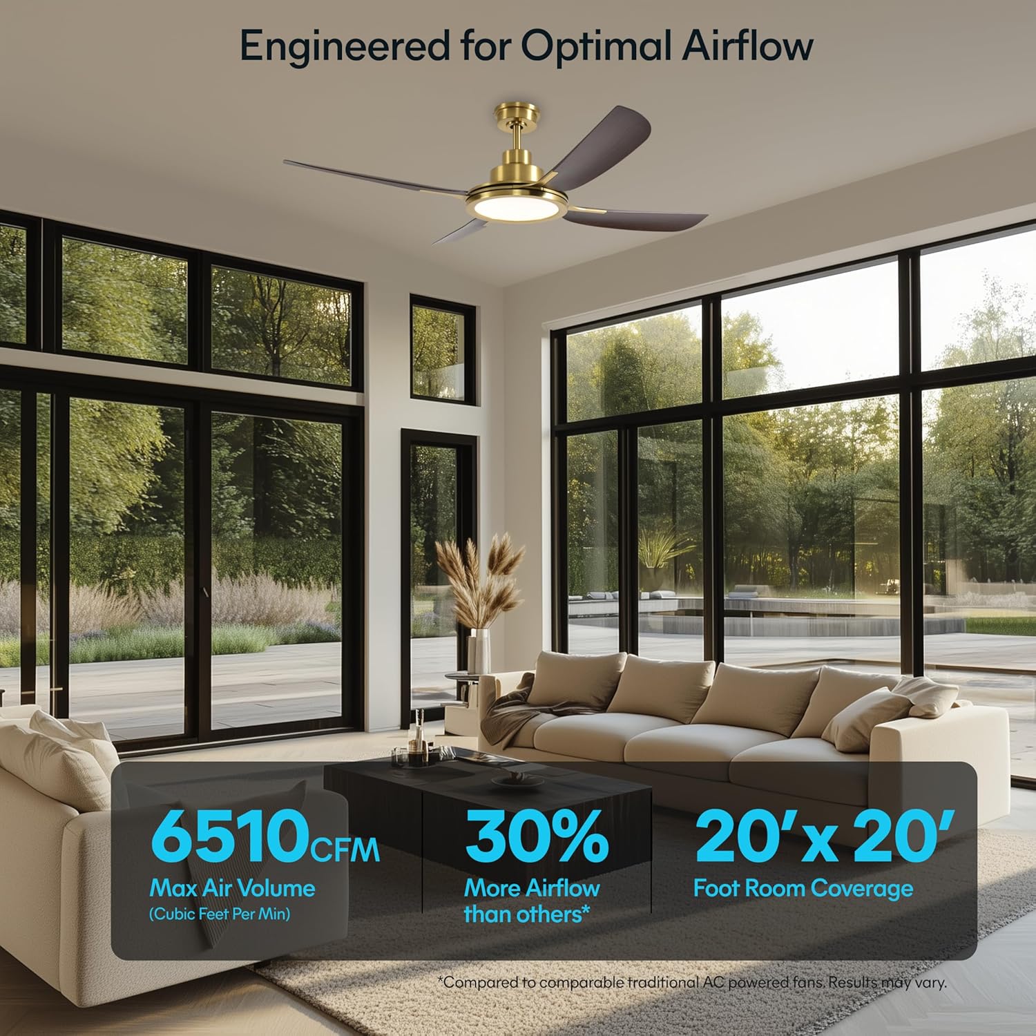 KastLite 56-Inch Smart Ceiling Fan with Light | 6-CCT LED