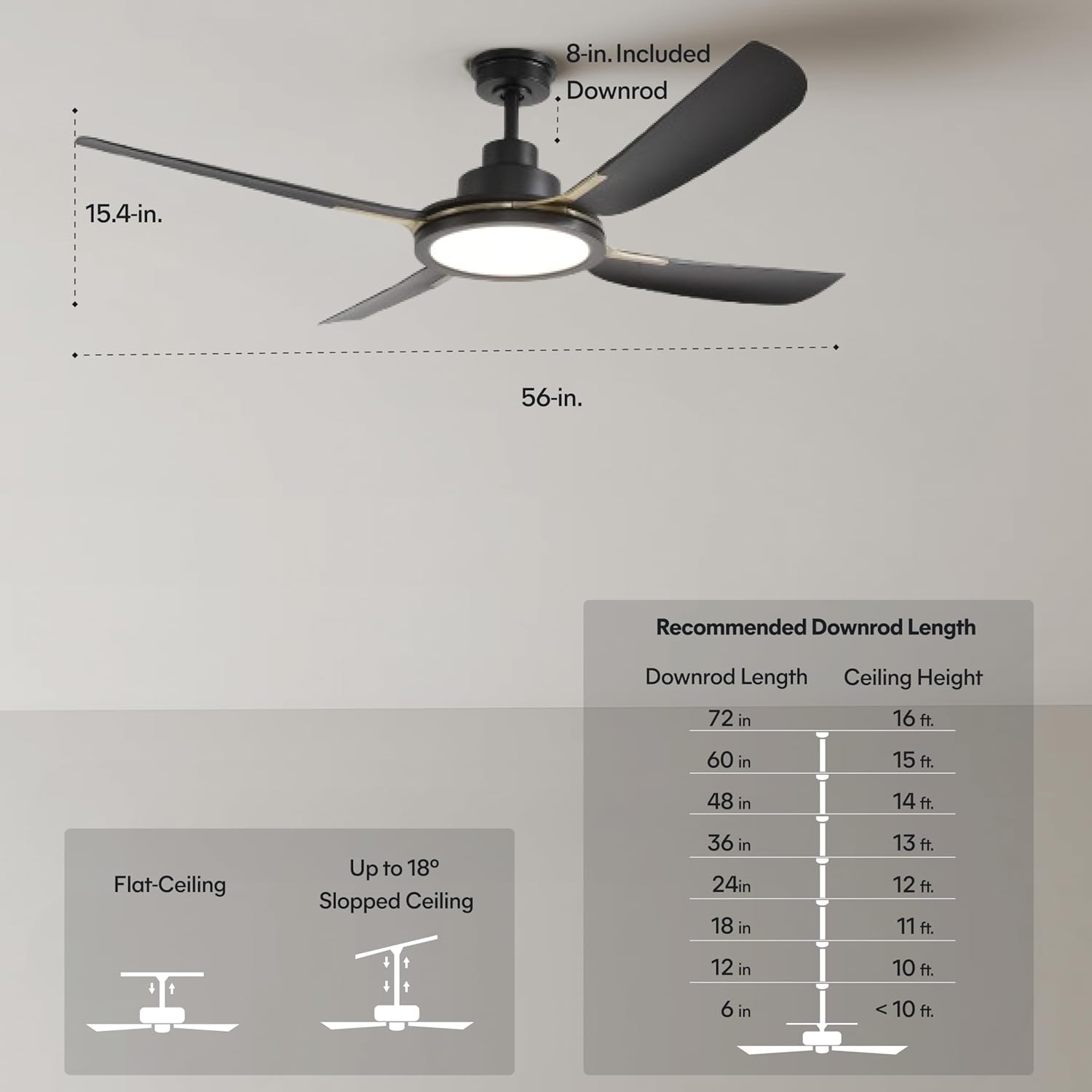KastLite 56-Inch Smart Ceiling Fan with Light | 6-CCT LED