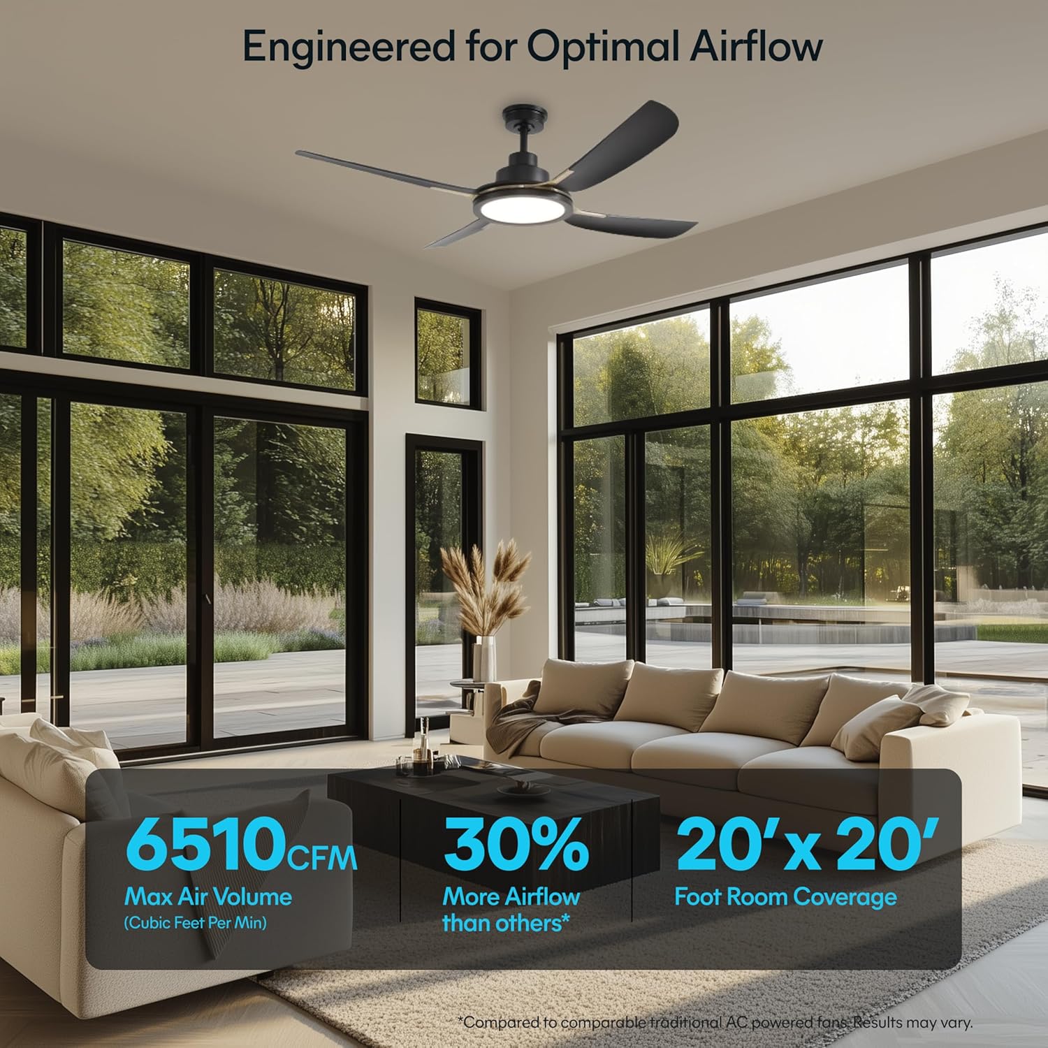 KastLite 56-Inch Smart Ceiling Fan with Light | 6-CCT LED