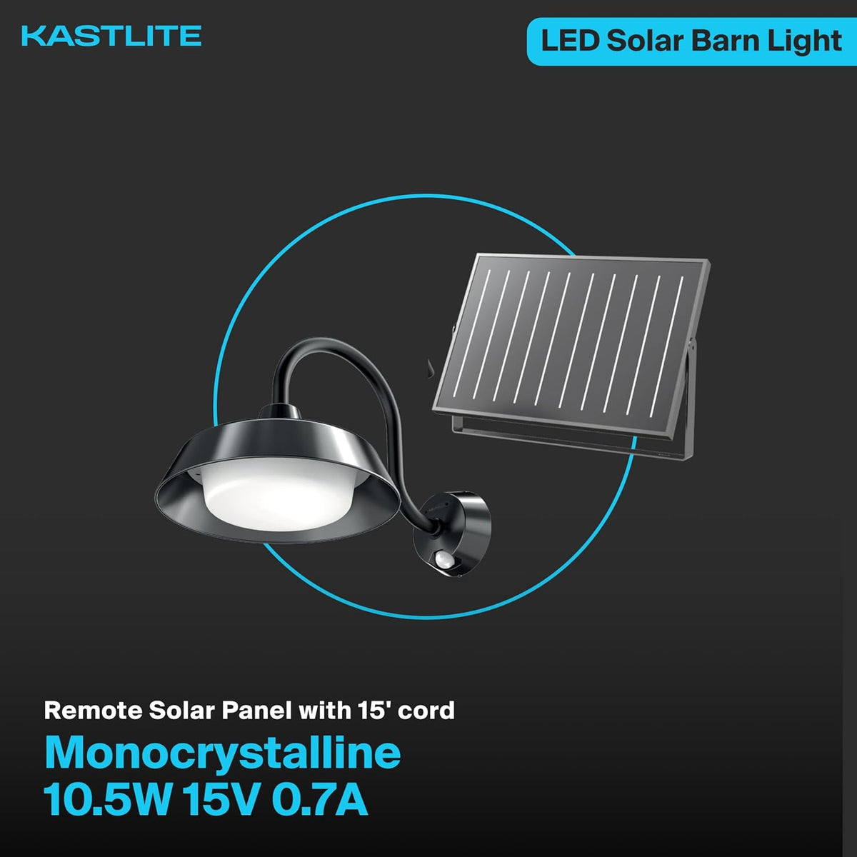 45W Solar Barn Light additional angle view
