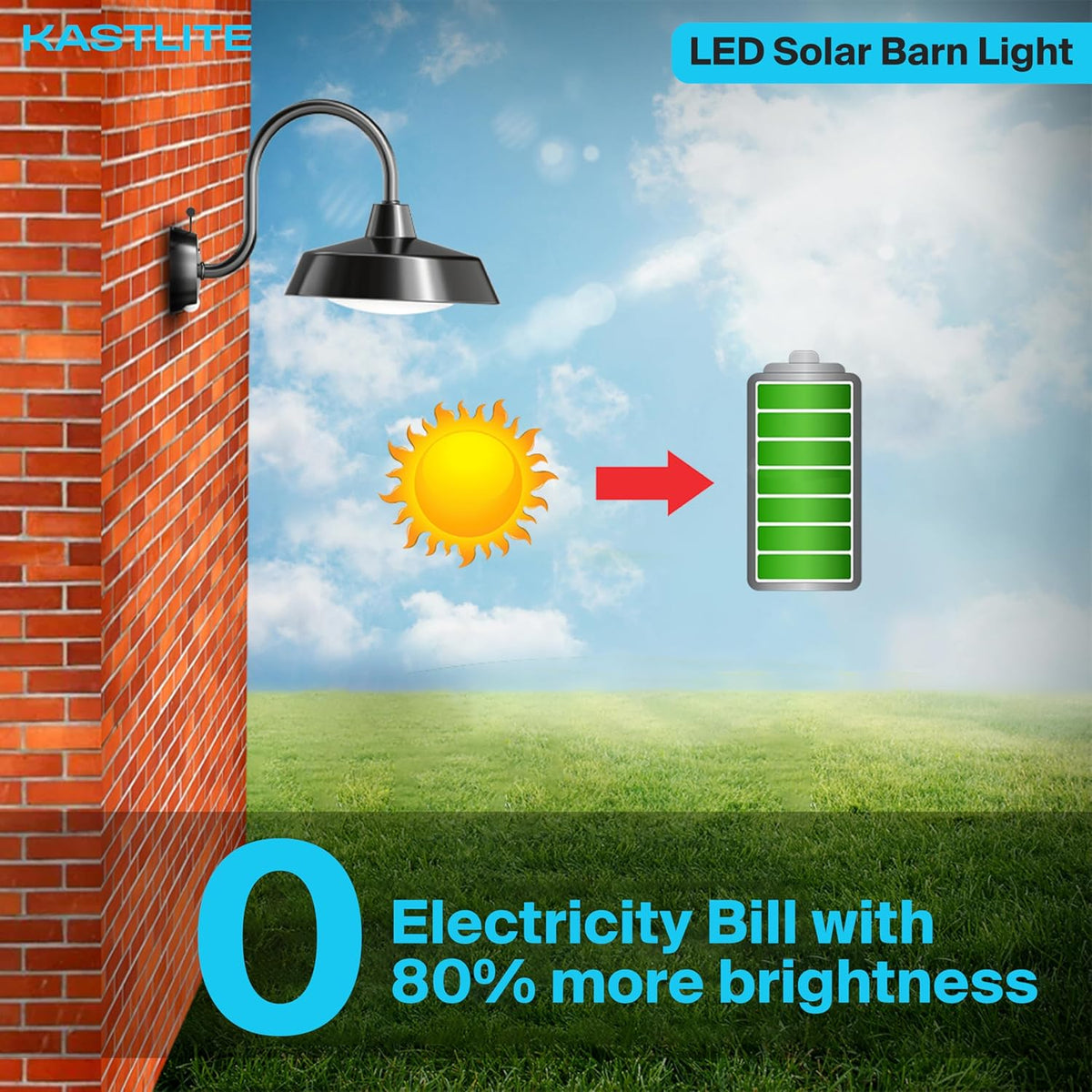 45W Solar Barn Light additional angle view