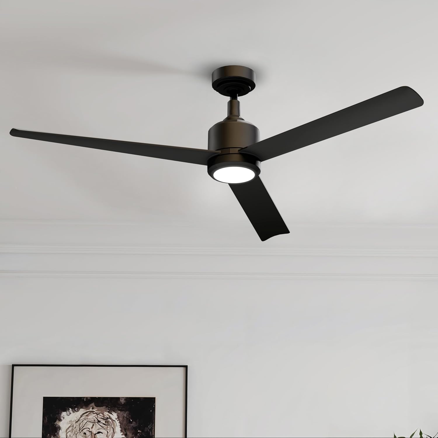 60-Inch Ceiling Fan Without Light | | Powerful Quiet Cooling Remote Control DC Motor Fan